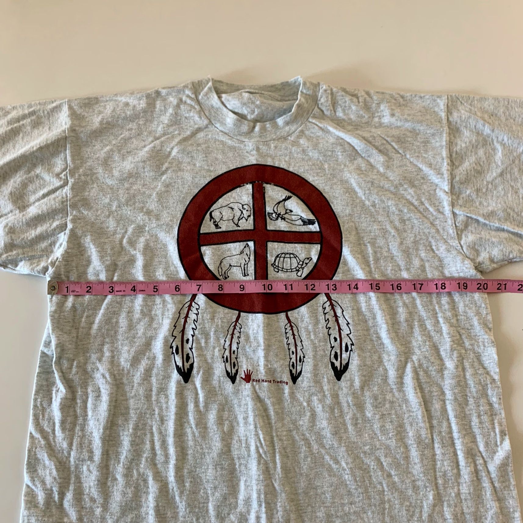 Vintage VINTAGE Red Hand Trading T-Shirt Gray Adult L/XL Men Stitch Dream Catcher Shirt Size US XL / EU 56 / 4 - 4 Thumbnail