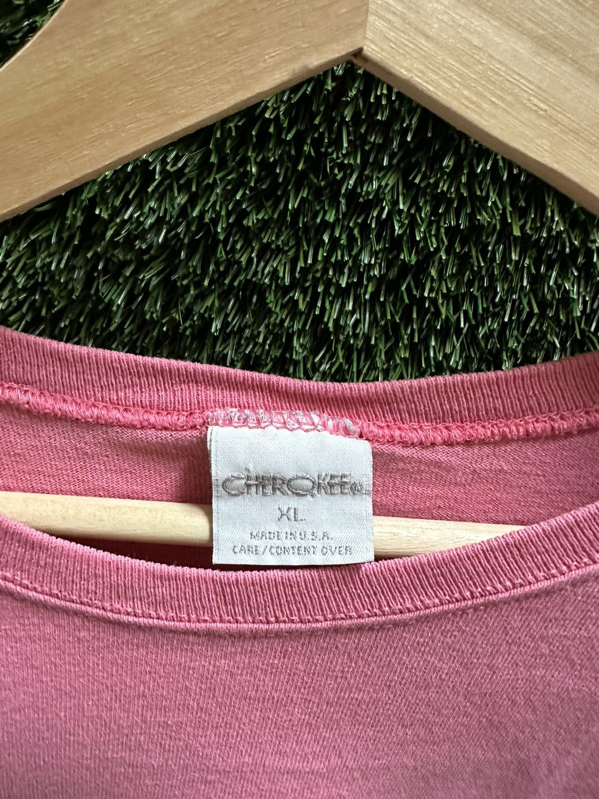 Vintage Vintage Cherokee Pink Tonal Spellout Long Sleeve T-shirt Size XL / US 12-14 / IT 48-50 - 3 Thumbnail