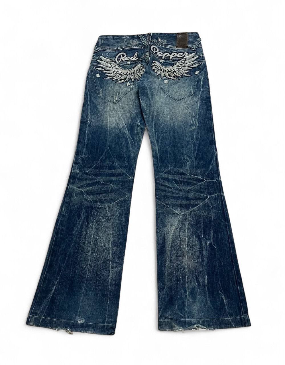 Japanese Brand Flared RedPepper Wings low rise distressed mud rusty bootcut Size US 29 - 1 Thumbnail