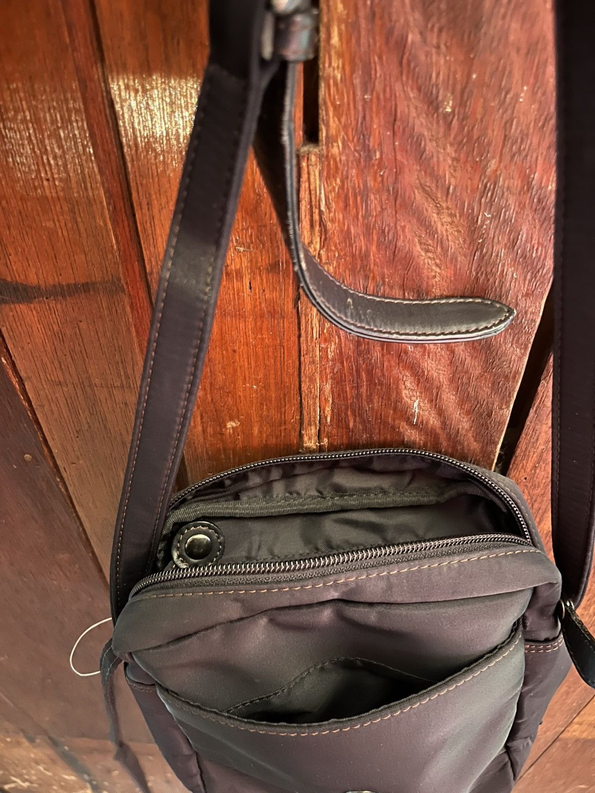 Norma Kamali Black Shoulder Bag Nylon Hybrid Leather Size ONE SIZE - 8 Thumbnail