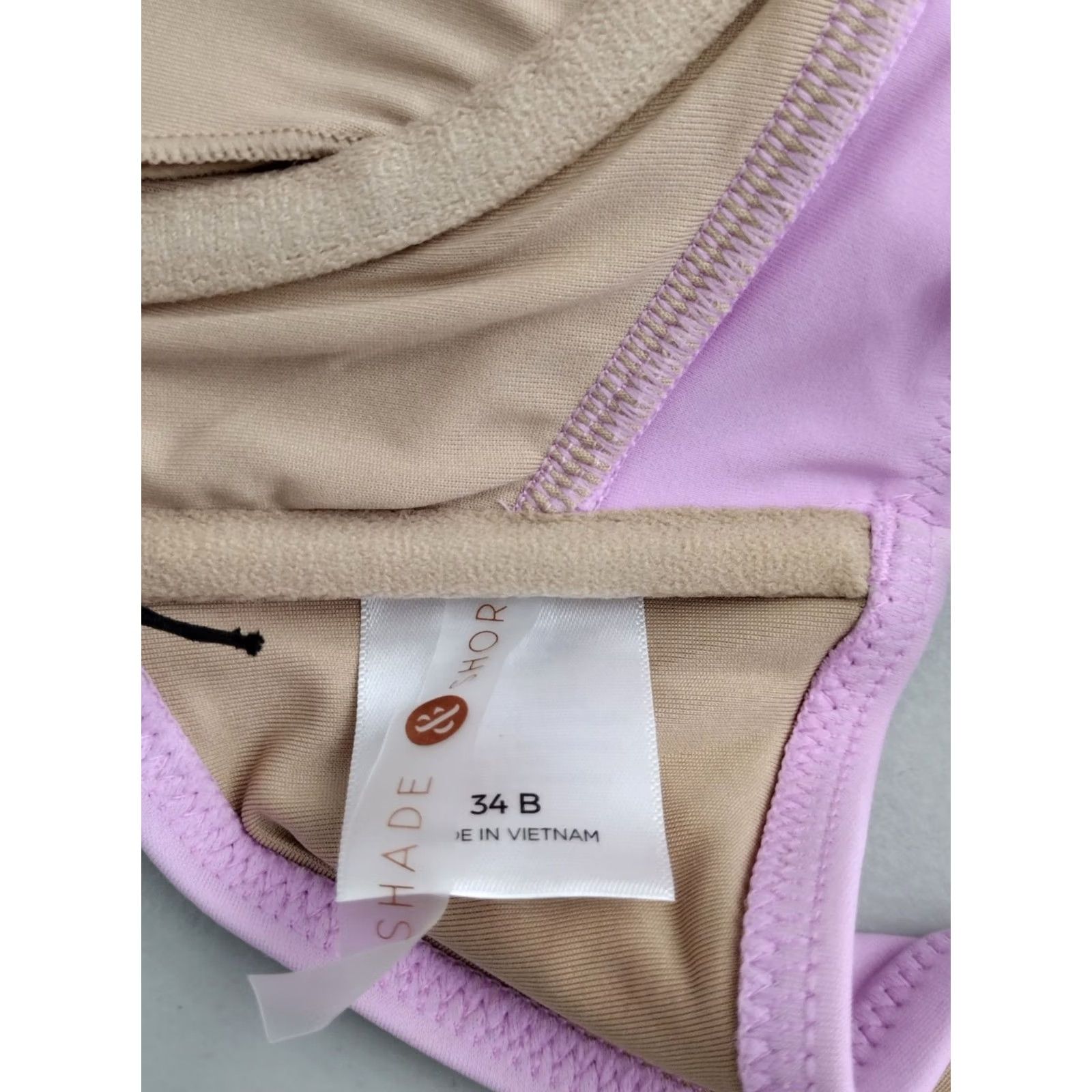 Vintage Shade & Shore Purple Front Tie Keyhole Spaghetti Bikini Top Padded 34B Womens Adult Swimsuit Top Size XXS / US 00 / IT 34 - 5 Thumbnail