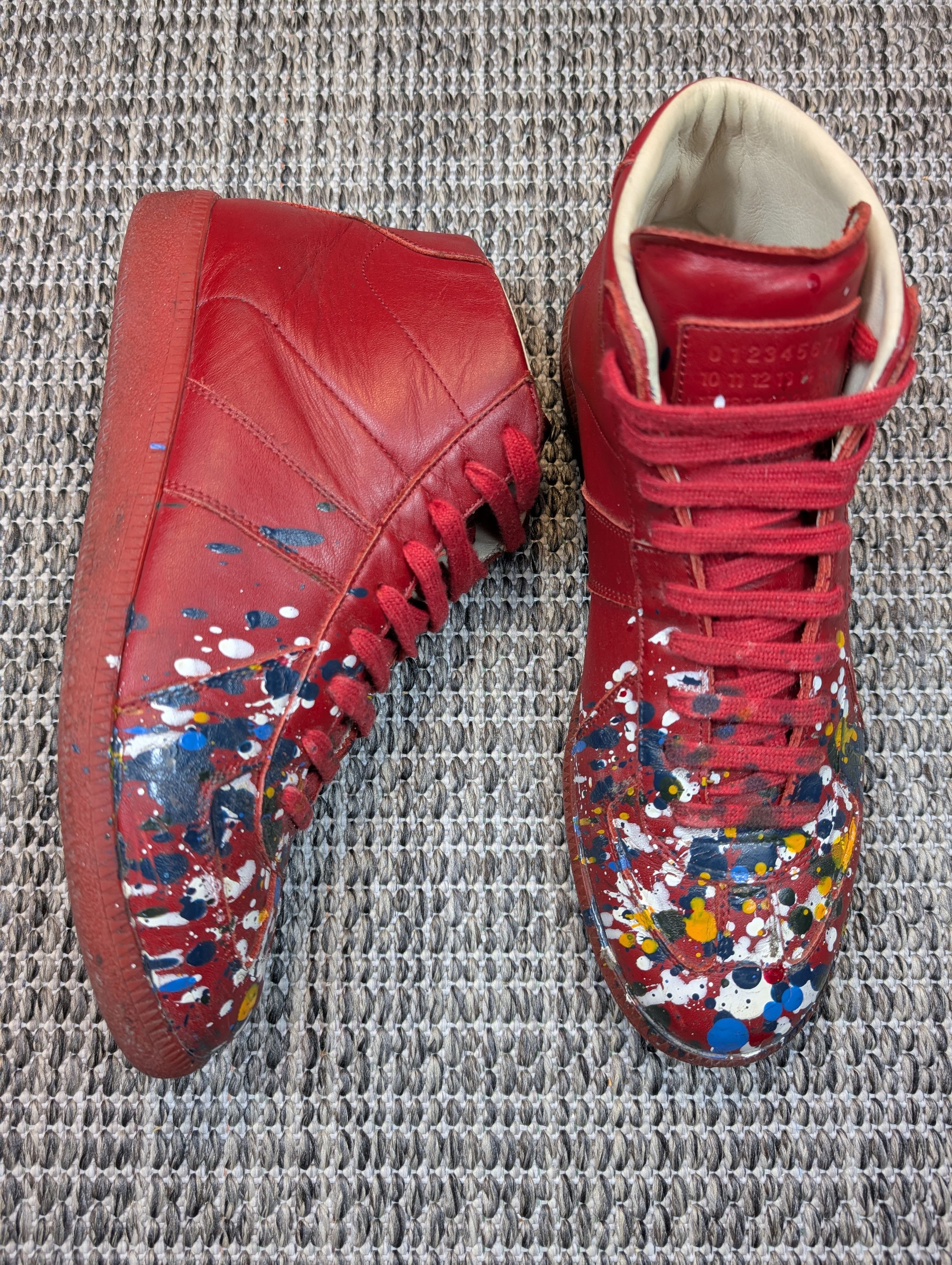 Maison Margiela Maison Margiela OG GAT Replica Paint Splatter Red High Top Size US 10 / EU 43 - 4 Thumbnail