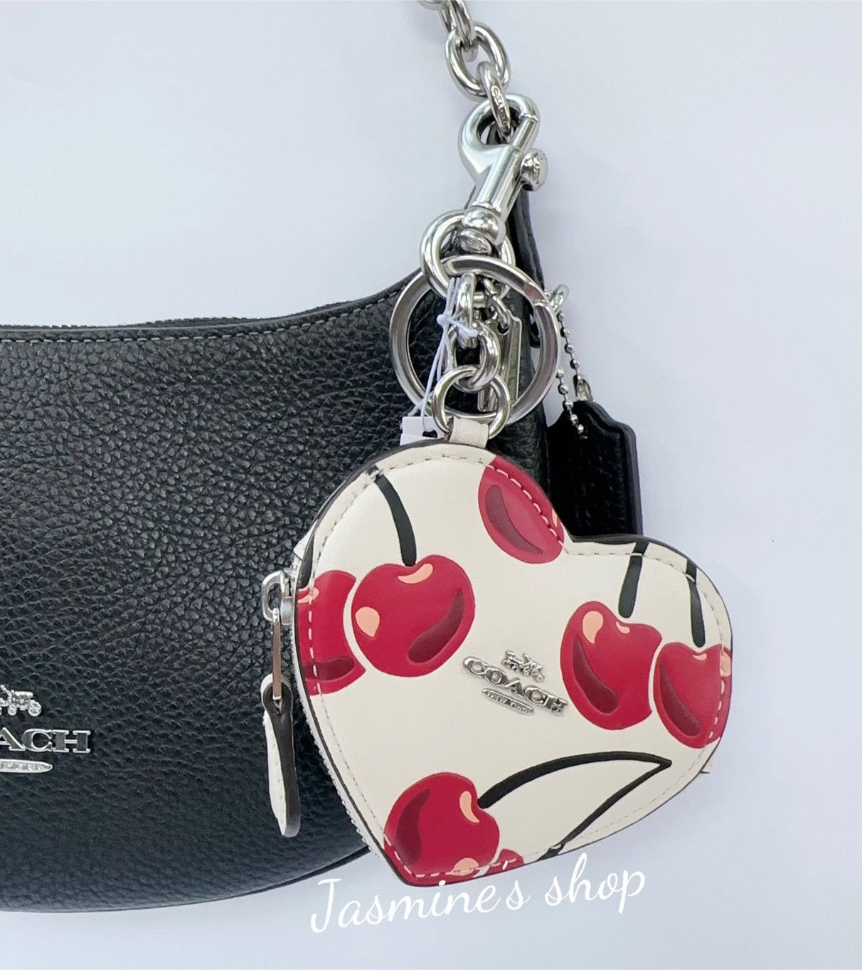 Coach NWT Coach CZ091 Coin Pouch Bag Charm With Cherry Print Size ONE SIZE - 10 Thumbnail