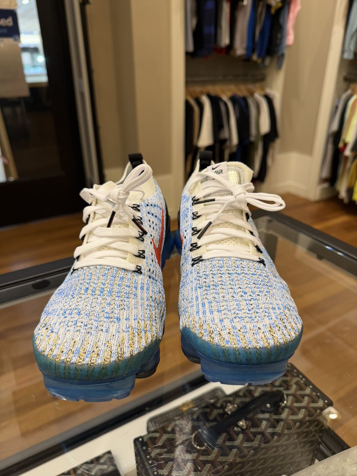 Nike Nike Air Vapormax Flyknit 3 ‘Photo Blue Club Gold’ Size US 9.5 / EU 42-43 - 5 Thumbnail