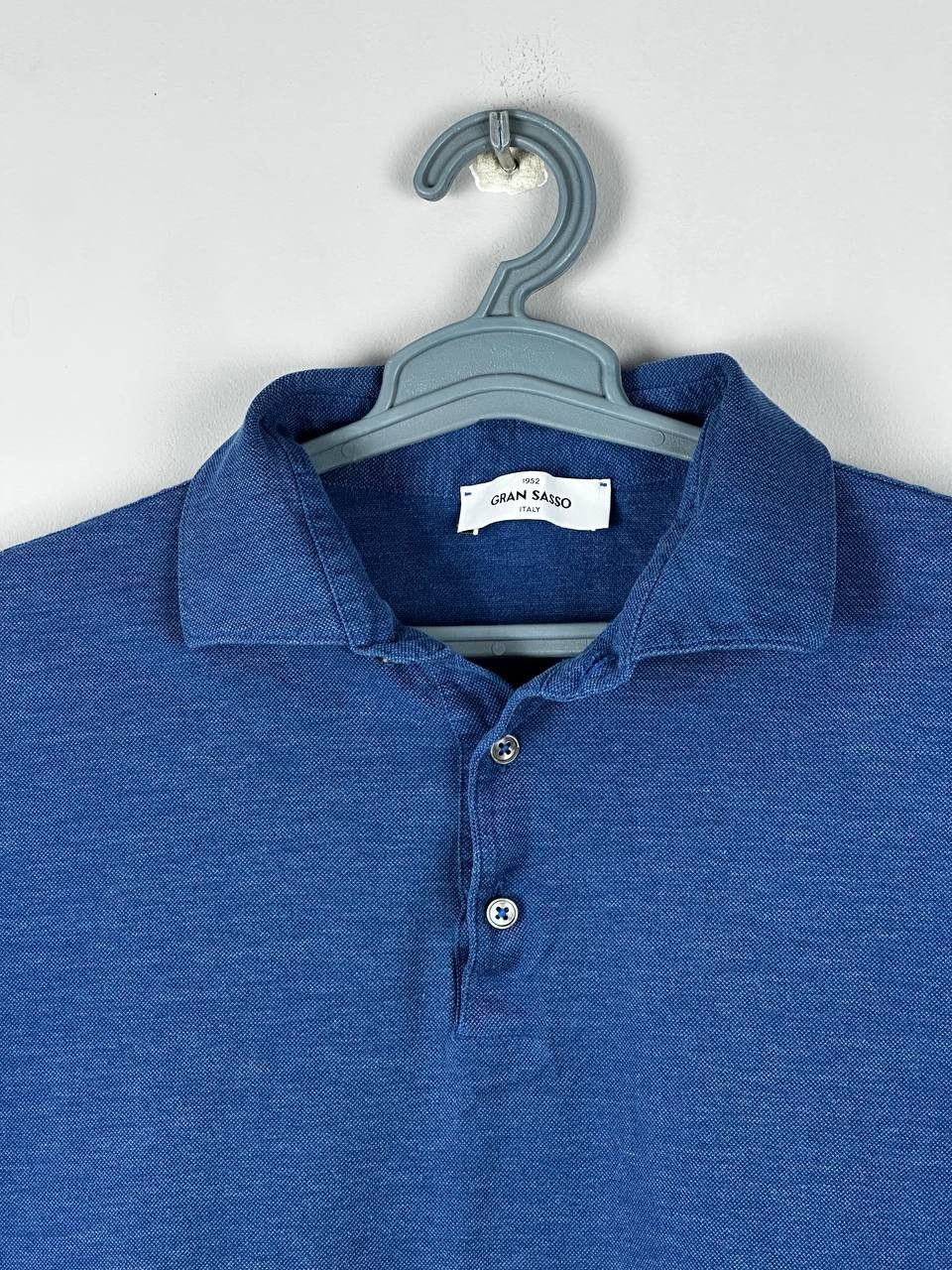 Gran Sasso Gran Sasso Luxury Cotton Indigo Dyed Polo T Shirt Size US XL / EU 56 / 4 - 4 Thumbnail