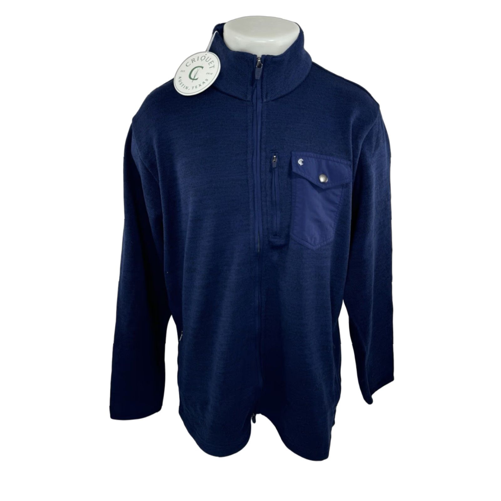 Vintage CRIQUET Full Zip Jacket - Dark Blue - XXL - Men - Polyester - Regular - 2XL - Jacket with Full Zip Size US XXL / EU 58 / 5 - 1 Thumbnail
