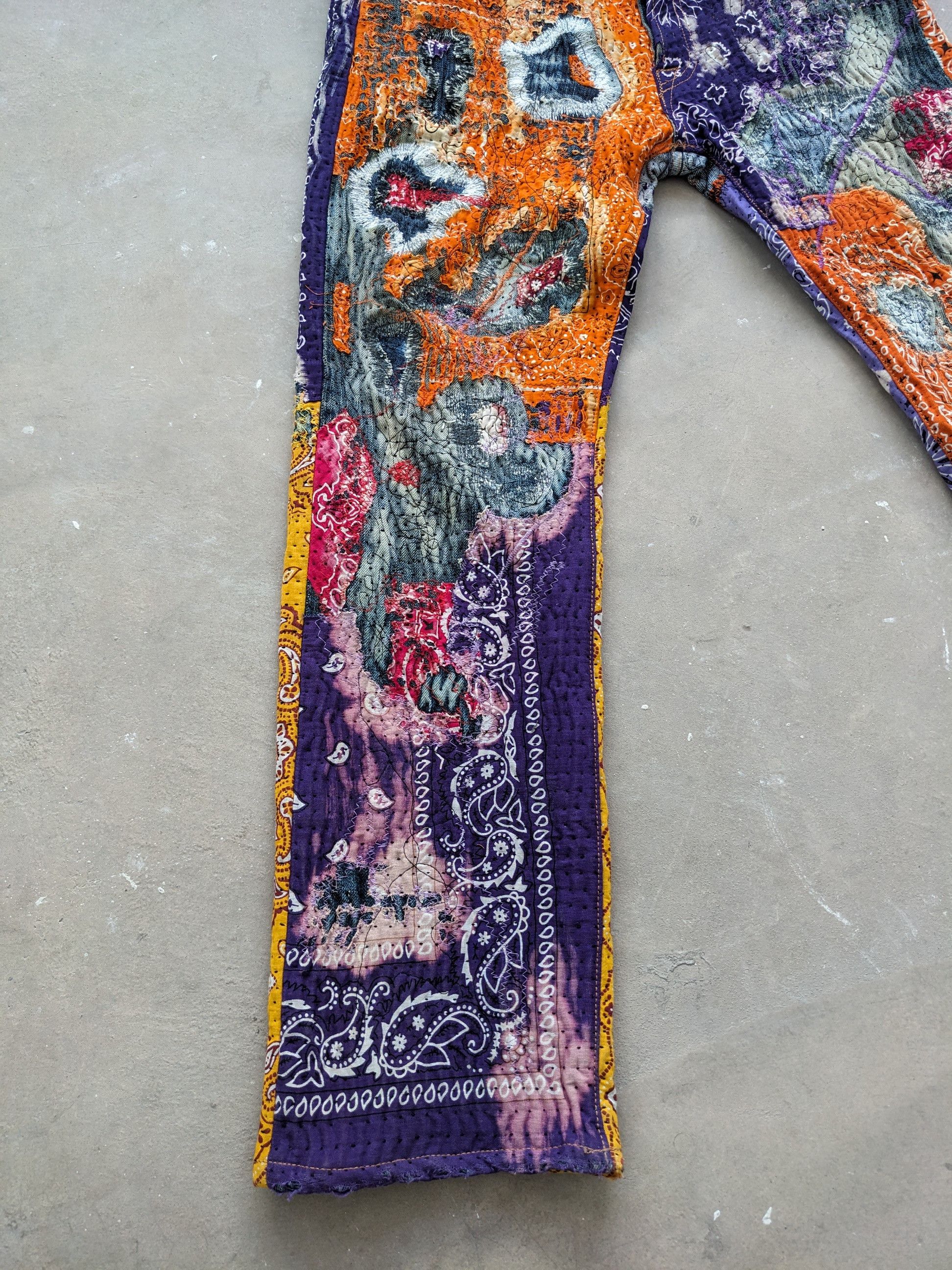 Art Comes First × Japanese Brand × Kapital 1/1 World Kapital Reconstruction Denim Bandana Over Design Size US 35 - 7 Thumbnail