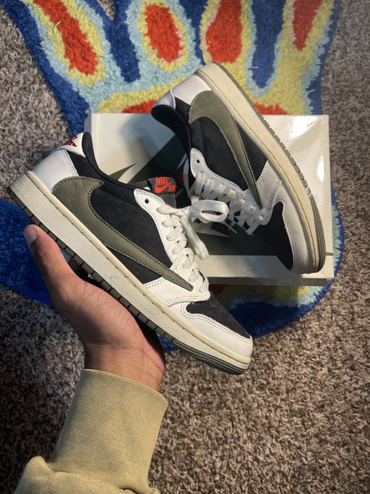 Nike × Travis Scott Jordan 1 Retro Low OG SP Travis Scott Olive Size US 9 / IT 39 - 1 Thumbnail
