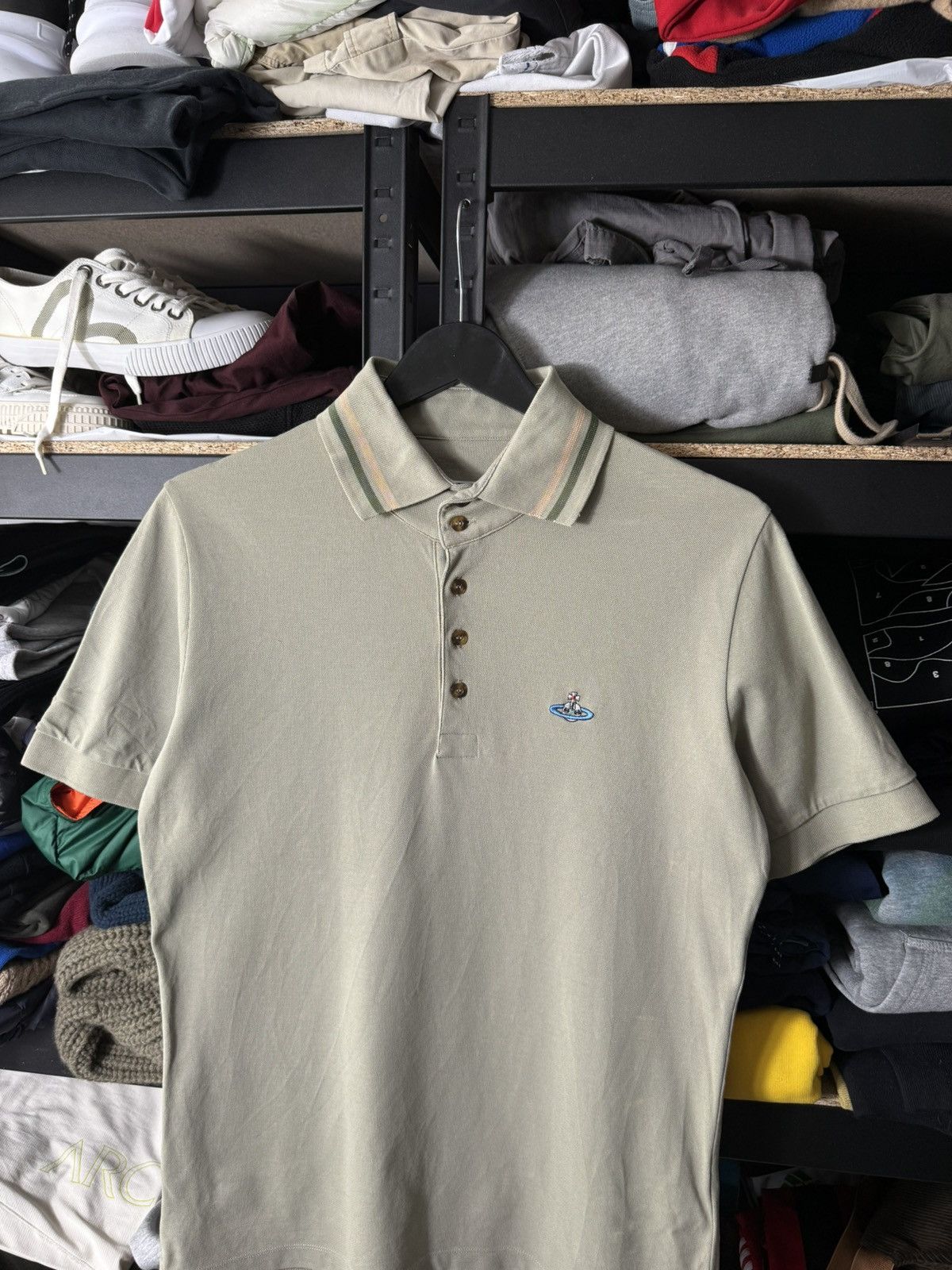 Vivienne Westwood Vivienne Westwood Orb Logo Polo Shirt Khaki Cotton Men’s M Size US M / EU 48-50 / 2 - 4 Thumbnail