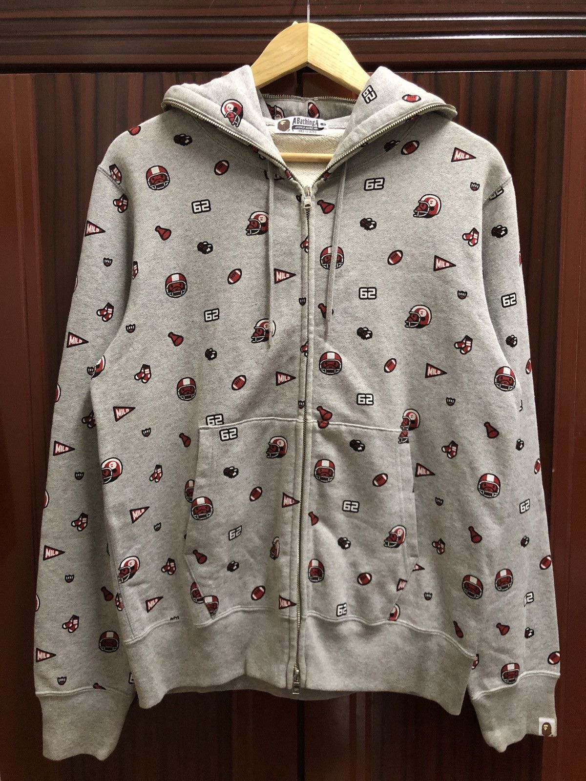 Baby Milo Football Monogram Full Zip Hoodie