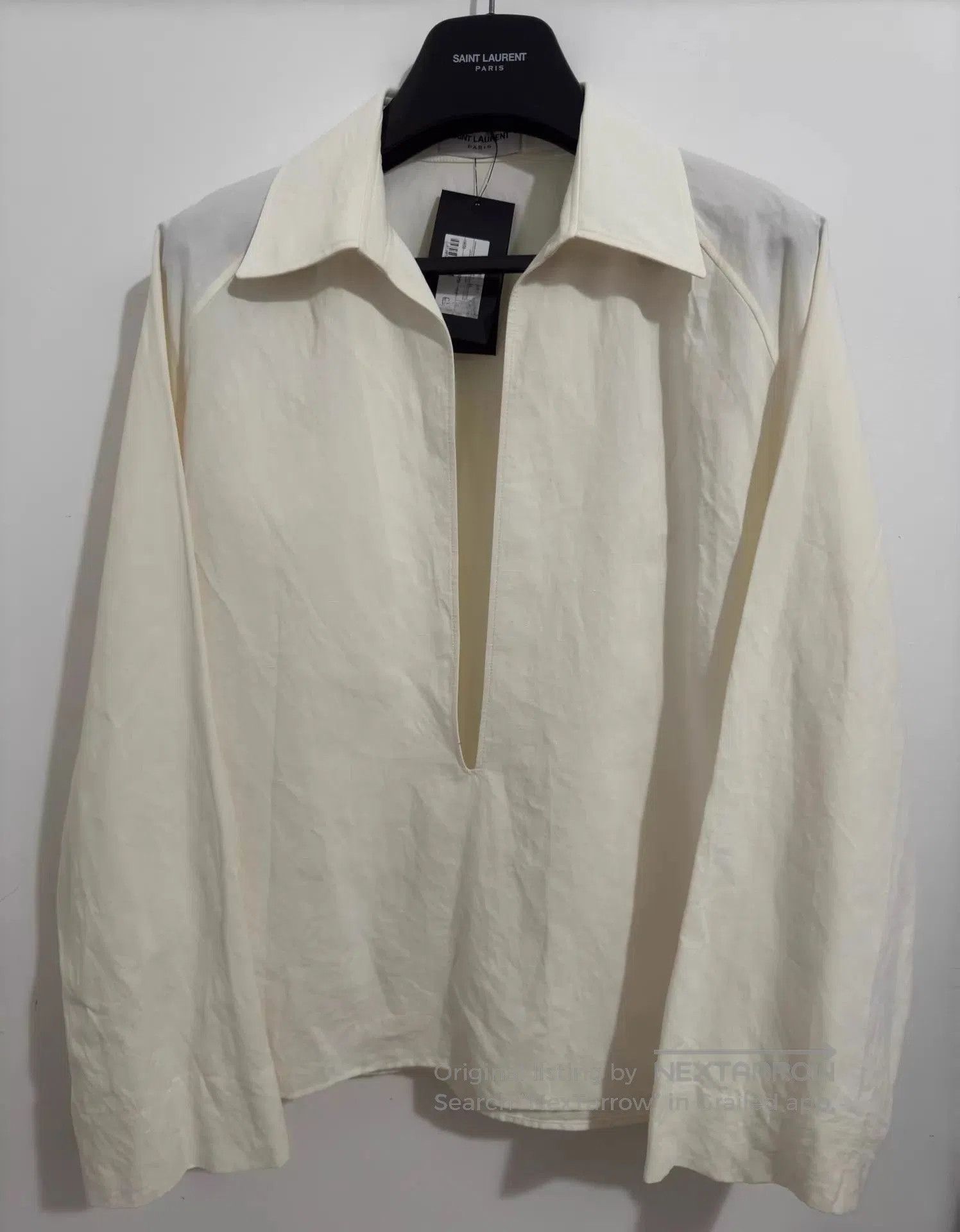 Saint Laurent Paris Beige Long Sleeve Collared Shirt. Size US S / EU 44-46 / 1 - 1 Thumbnail