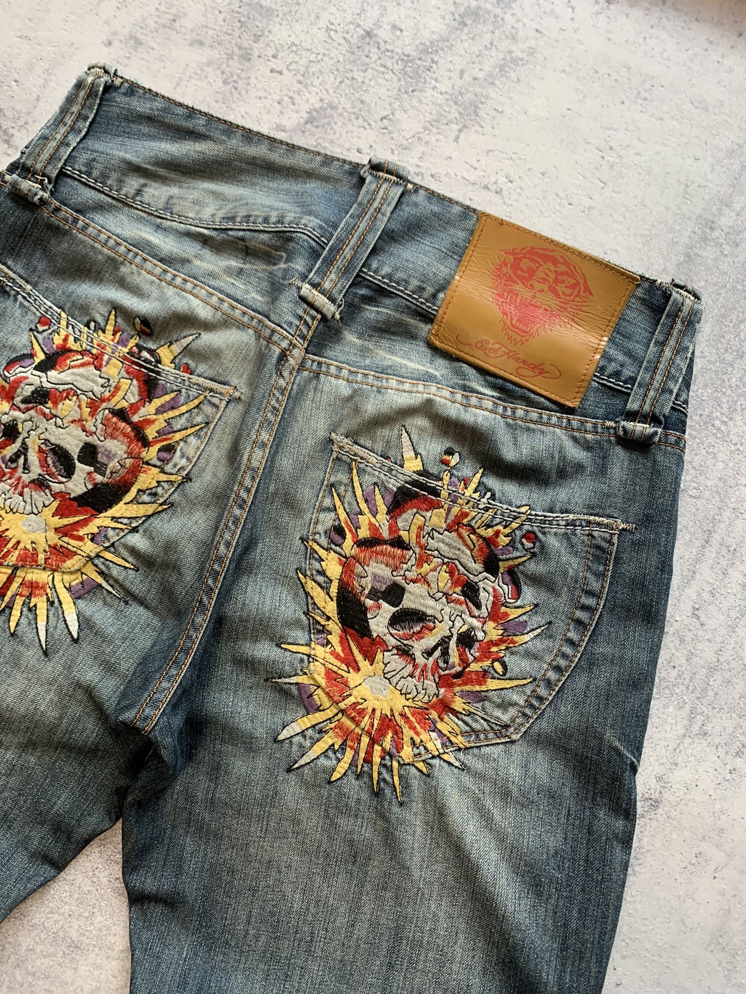 Ed Hardy Vintage Ed Hardy Jeans by Christian Audigier Denim Pants Y2K Size US 34 / EU 50 - 3 Thumbnail