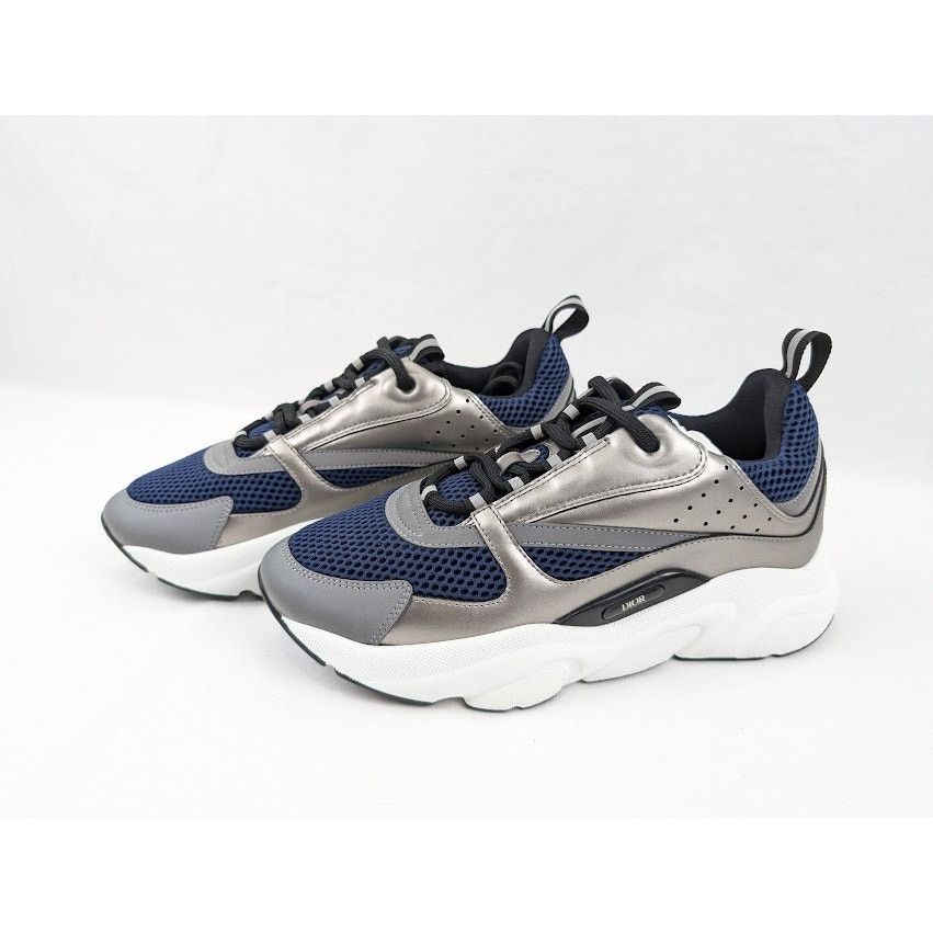 Dior o1rshd1 B22 Calfskin Mesh Sneakers in Grey/Blue Size US 8 / EU 41 - 17 Thumbnail