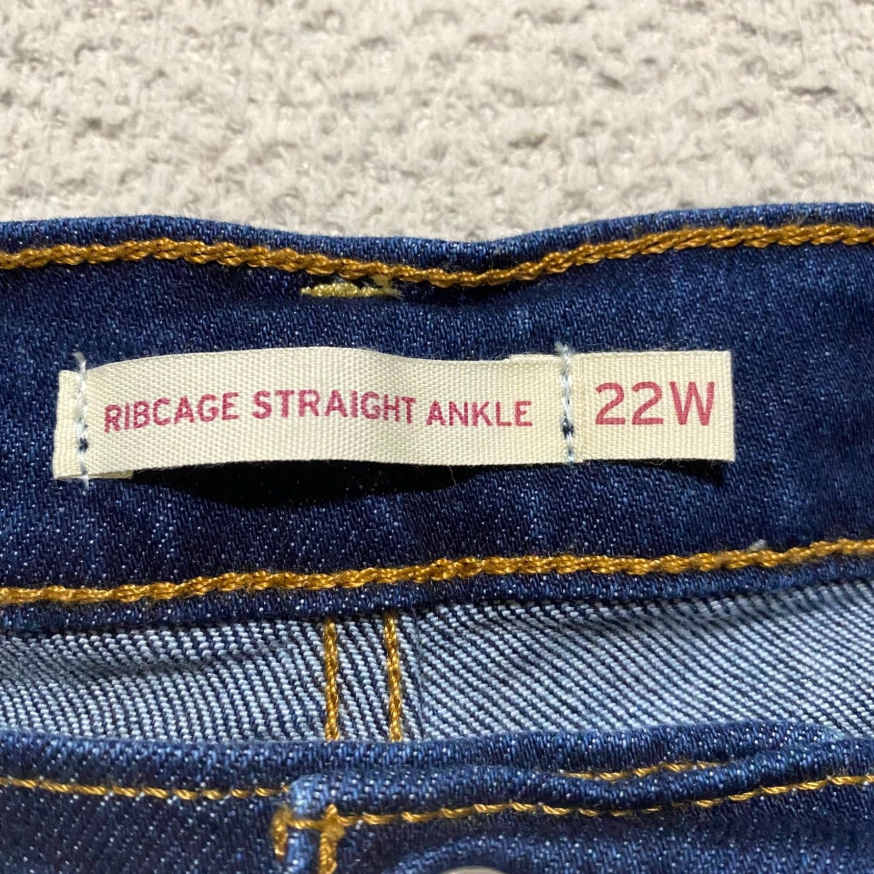 Levi's Levi's Jeans Womens 22W Plus Blue Denim Ribcage Straight Ankle Dark Distressed Size 40" / US 18 - 3 Thumbnail