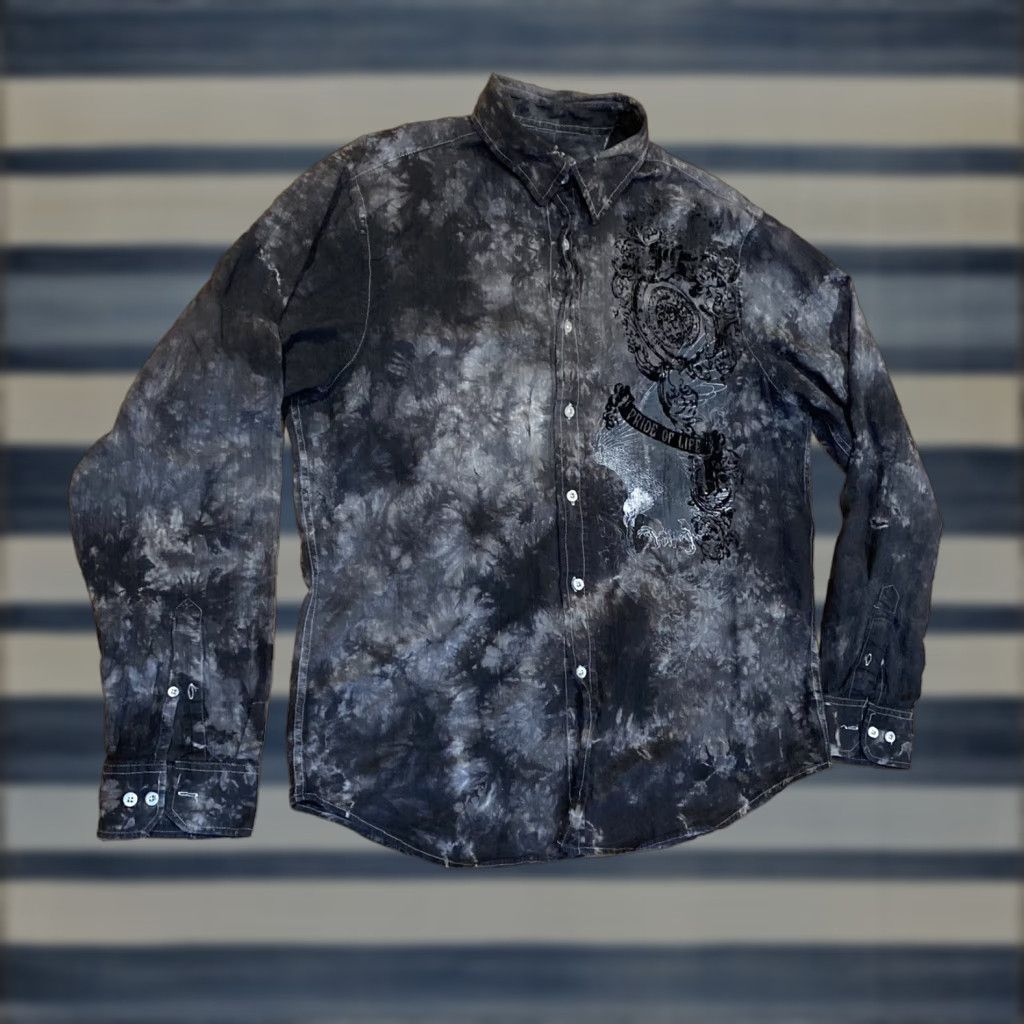 Affliction VINTAGE Helix Affliction Style Goth Punk Emo Shirt Men XL Black Graphic Print Long Sleeve Button-Up Mens XL Size US XL / EU 56 / 4 - 1 Thumbnail