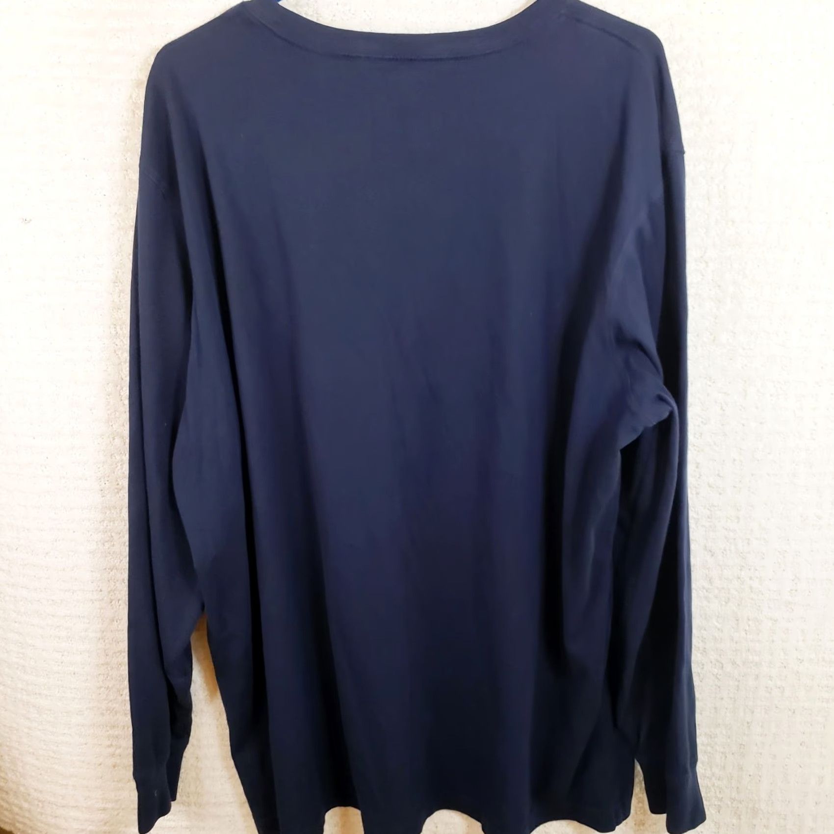 Lands' End Lands' End Men’s Super-T Long Sleeve T-Shirt Navy Blue XXL Regular Pocket 100% Cotton Jersey Crew Neck Shirt Men Size US XXL / EU 58 / 5 - 5 Thumbnail
