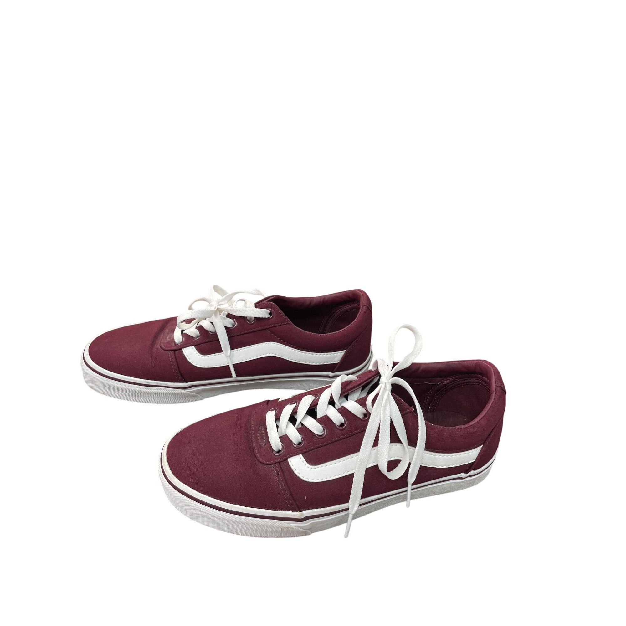 Vans Vans Womens Old Skool Burgundy/White Canvas skate Sneakers S Size US 10 / IT 40 - 3 Thumbnail