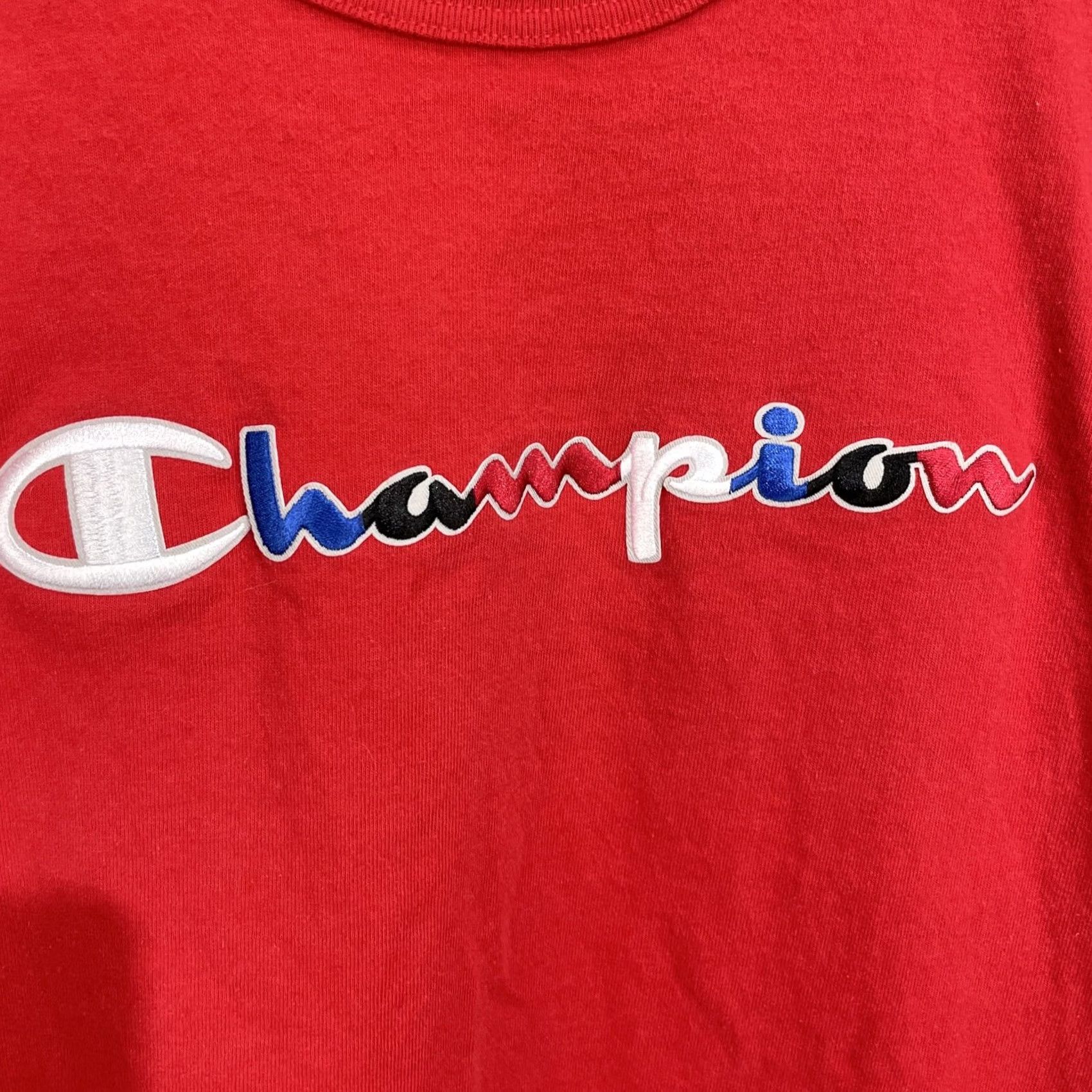 Champion VINTAGE Champion Embroidered T Shirt Red White Blue XXL 2XL Spell Out Shirt Men 90s Sports Logo Size US XXL / EU 58 / 5 - 7 Thumbnail