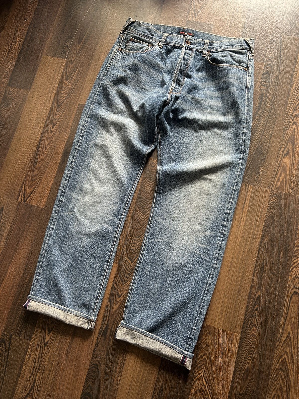 Paul Smith Red Ear × Vintage 💥 VINTAGE 💥 Paul Smith Red Ear Selvedge Distressed Jeans Size US 36 / EU 52 - 1 Thumbnail