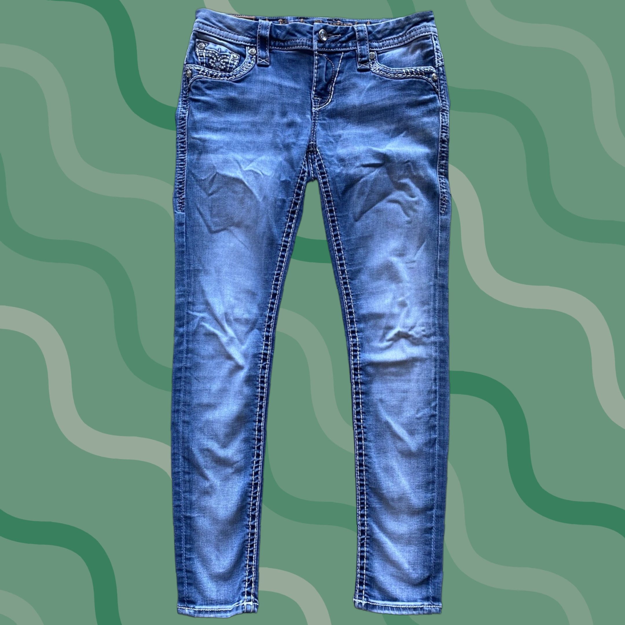 Vintage Rock Revival Jeans Women Blue Barby 26 Ankle Skinny Pants Regular Size 26 Women Size 26" / US 2 / IT 38 - 1 Thumbnail