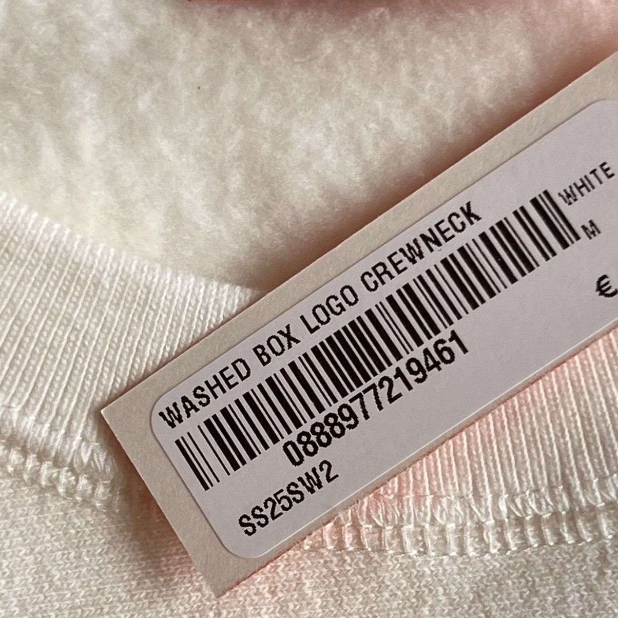 Supreme M Supreme washed box logo 25crewneck white hoodie sweatshirt Size US M / EU 48-50 / 2 - 20 Thumbnail