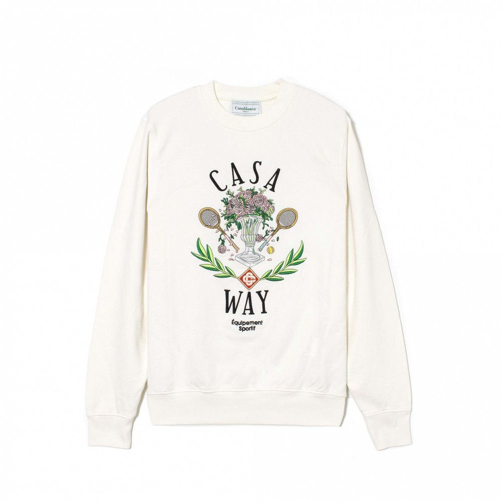 Casablanca o1mle0326 Embroidered Sweatshirt Casa Way in Off-White Size US L / EU 52-54 / 3 - 1 Thumbnail