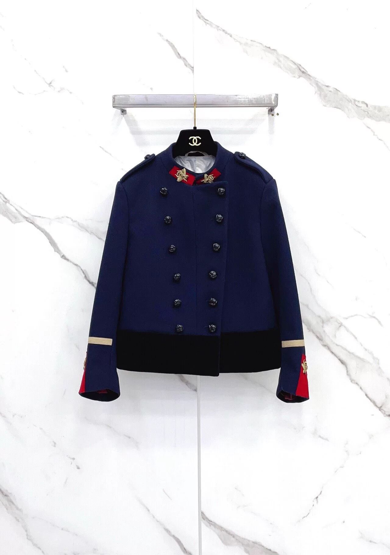 Gucci Gucci Dark Blue Golden Bee Coat Size M / US 6-8 / IT 42-44 - 1 Thumbnail