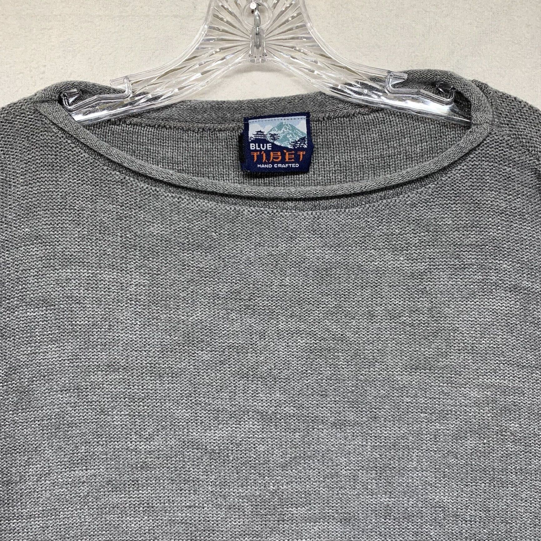 Vintage Vintage Blue Tibet Men's Sweater Large Pullover Knit Long Sleeve Casual Warm Gray Acrylic Retro 80s 90s Made in USA Size US L / EU 52-54 / 3 - 4 Thumbnail