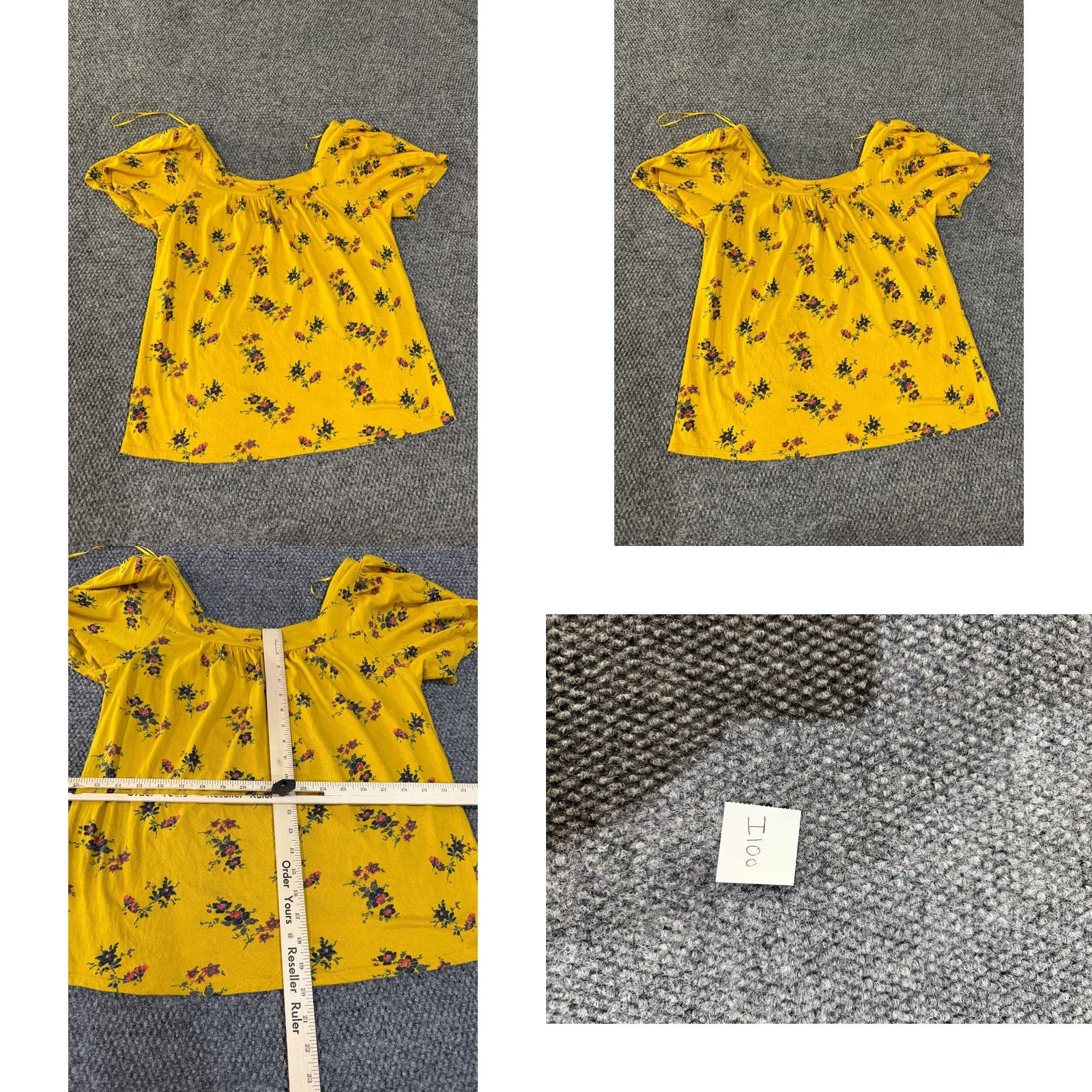Lucky Brand Lucky Brand Blouse Women M Short Sleeve Round Neck Floral Yellow Lightweight Tunic Casual Size M / US 6-8 / IT 42-44 - 8 Thumbnail