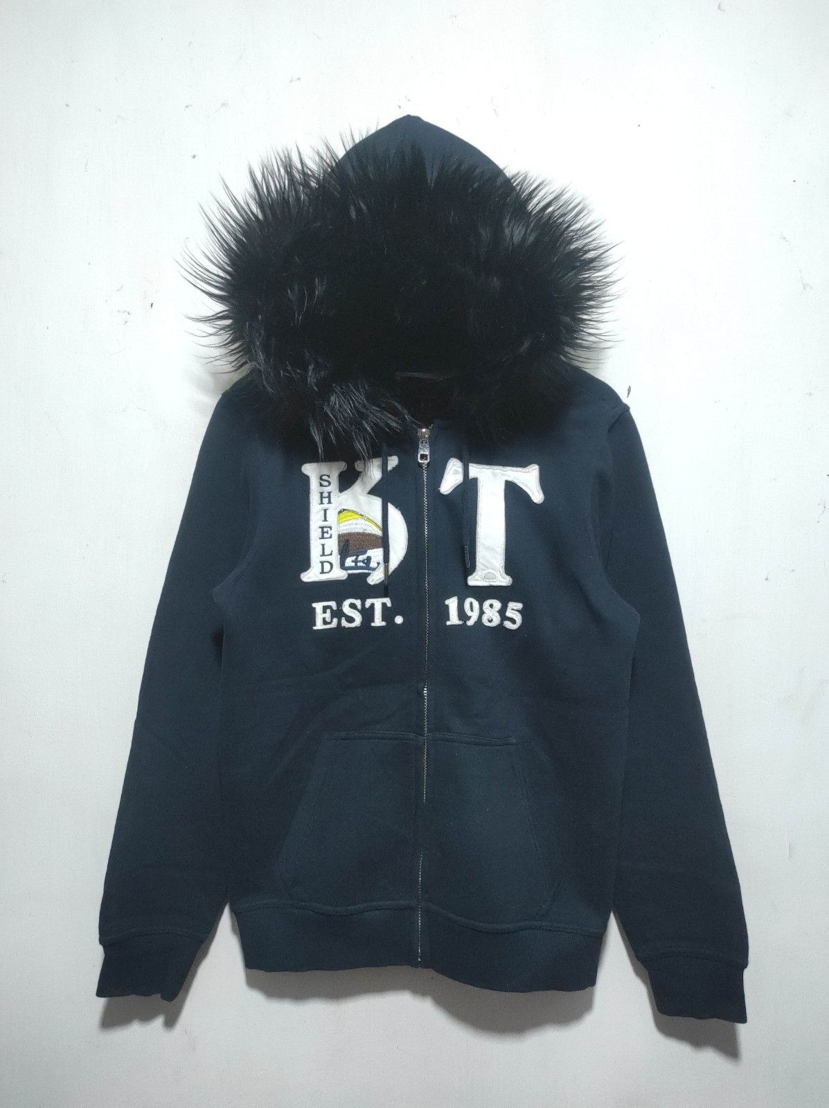 Japanese Brand KT Shield Muscle Navy zip fur hoodie ifsix LGB style Size US M / EU 48-50 / 2 - 2 Thumbnail