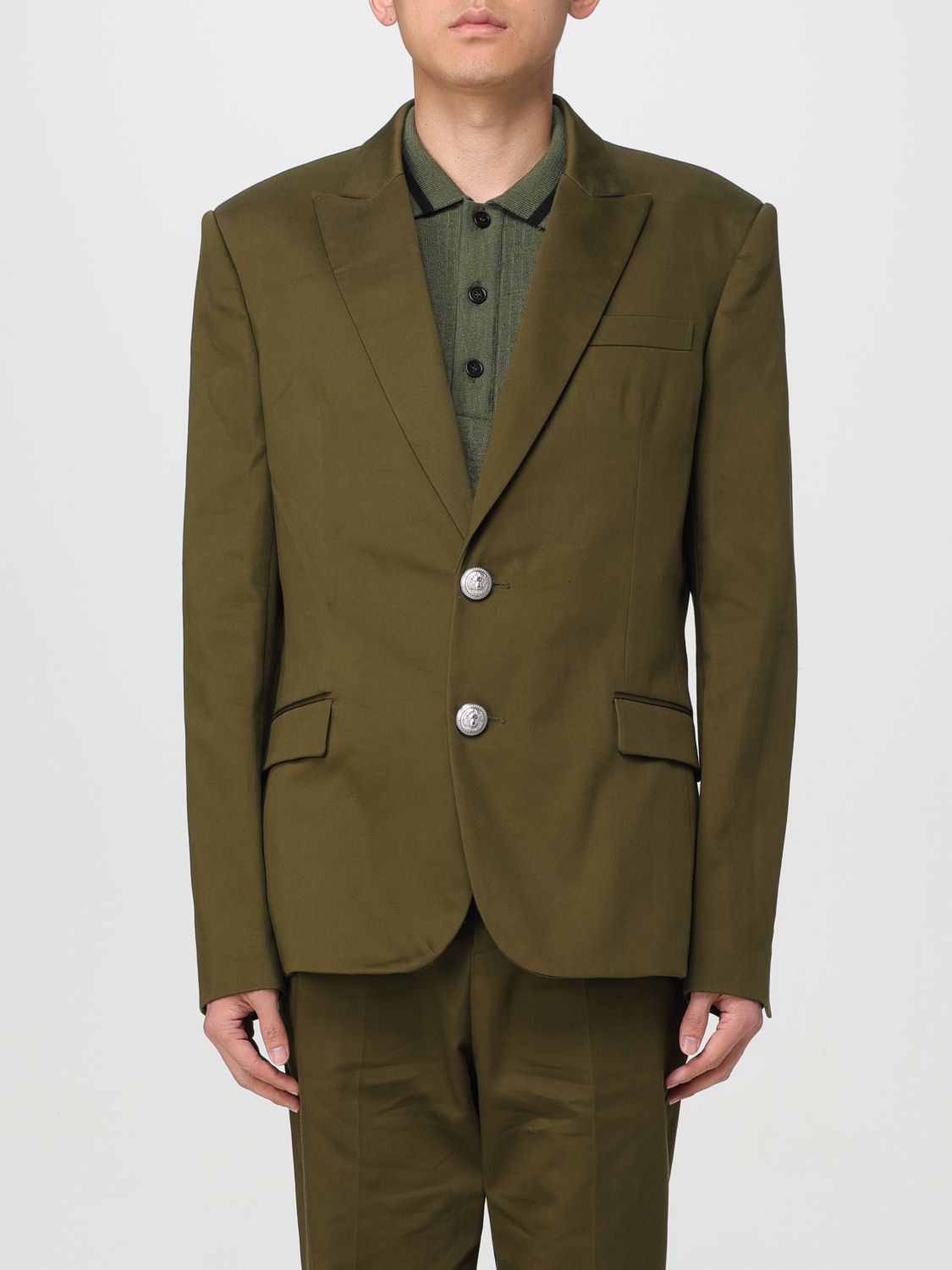 image of Balmain Polo Shirt Men Kaki (Size Medium)