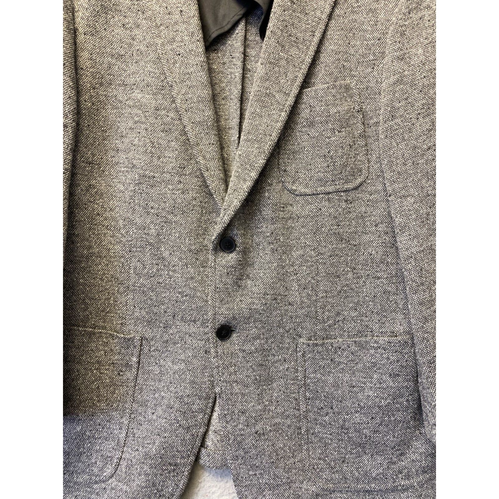 Banana Republic Banana Republic Men's Blazer 44R Gray Wool Cotton Slim Fit Two-Button Sport Coat Size US XXL / EU 58 / 5 - 2 Thumbnail