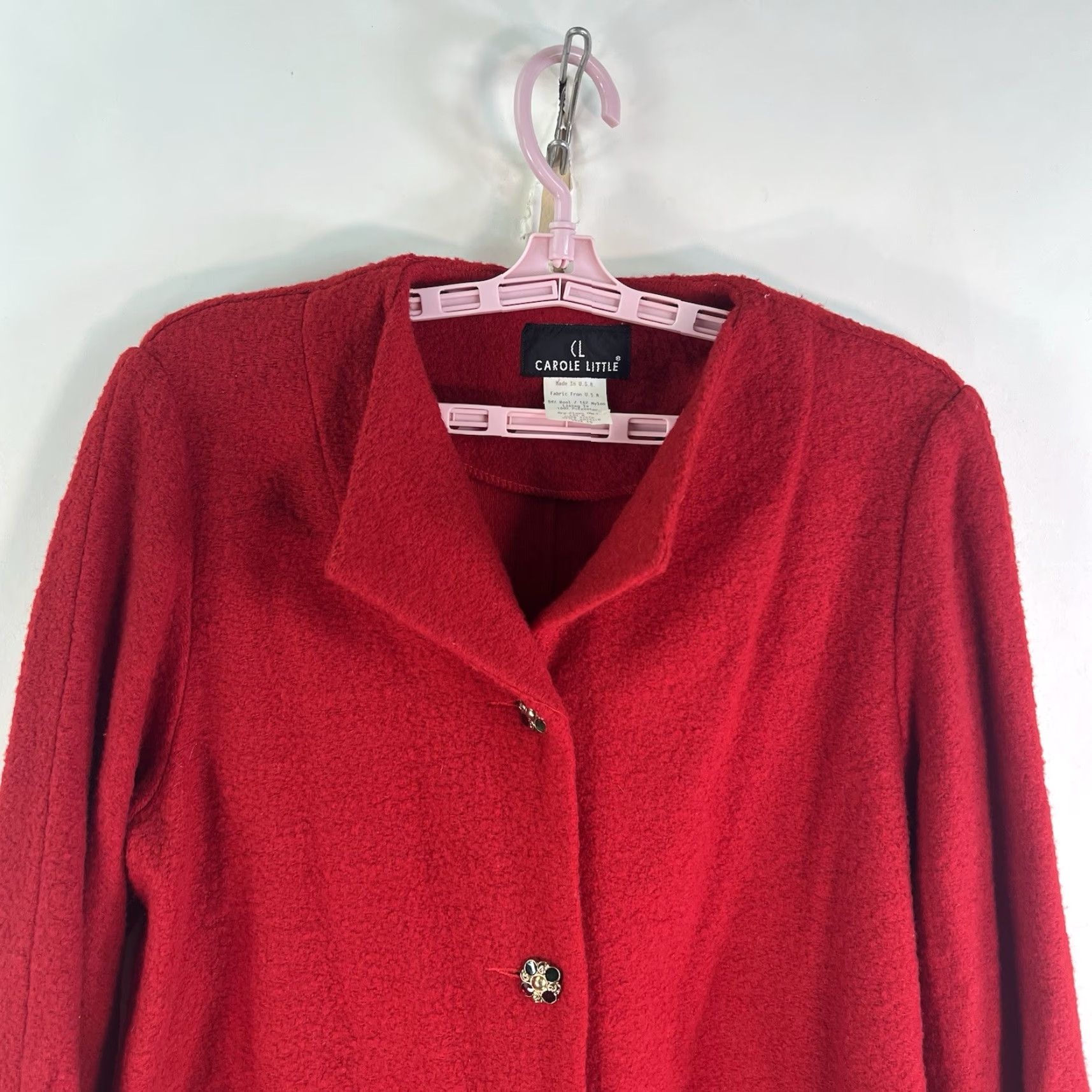 Vintage VINTAGE Carole Little Blazer Womens Size 10 Red Wool Blend Lined NWT Size L / US 10 / IT 46 - 2 Thumbnail
