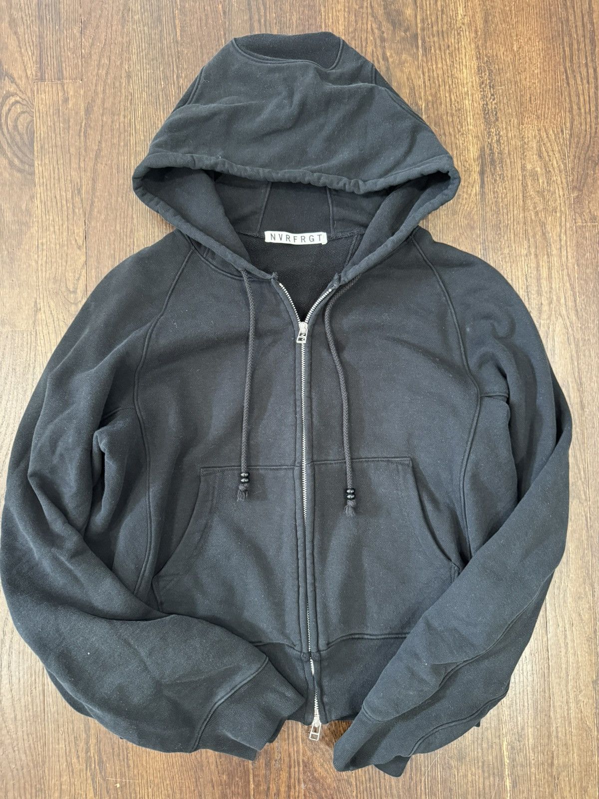 Japanese Brand NVRFRGT Cropped Paneled Zip-Up Hoodie | Grailed