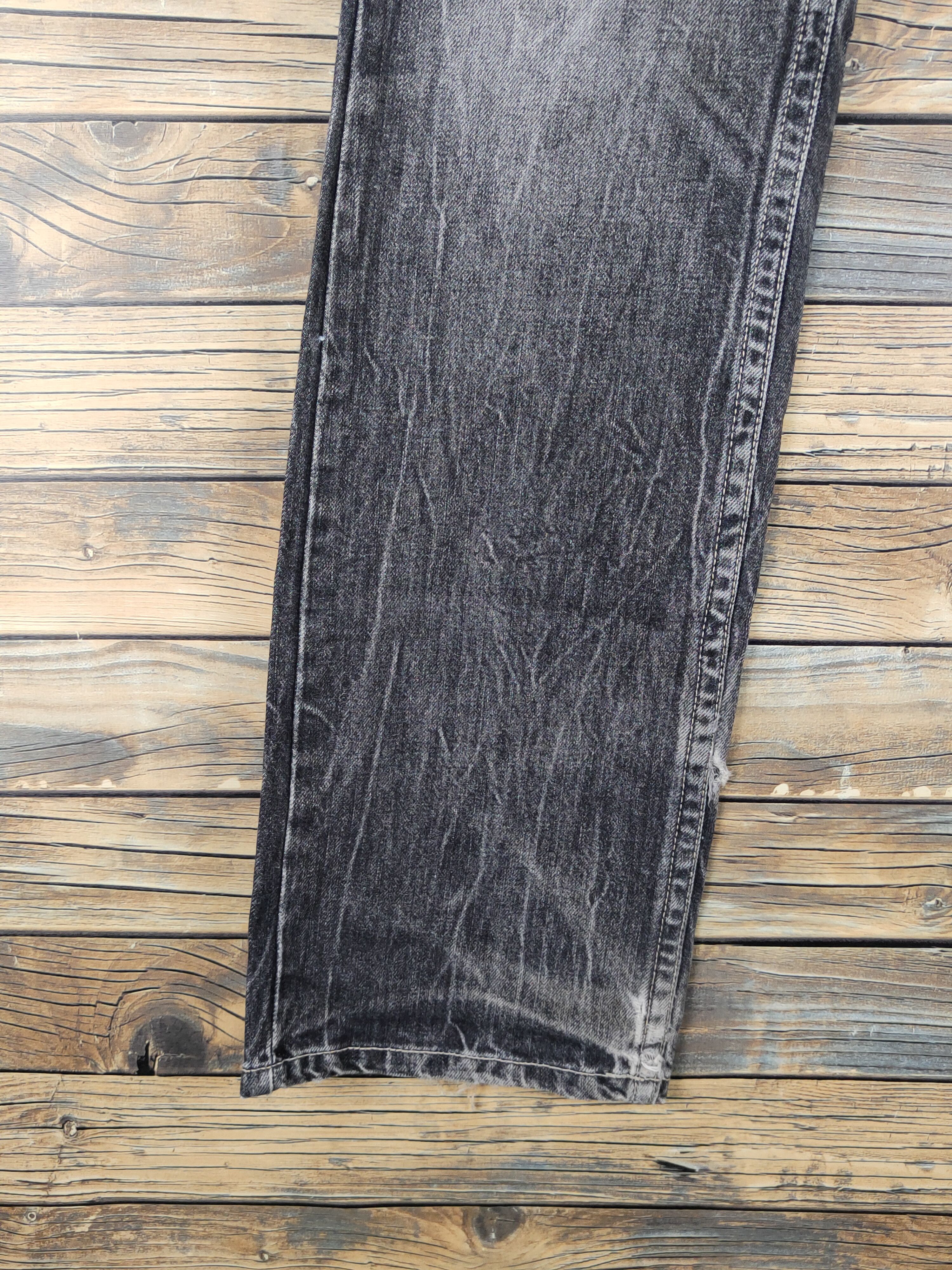 Japanese Brand Pasta Denim Black Distressed Ripped Jeans #W1415 Size US 31 - 5 Thumbnail