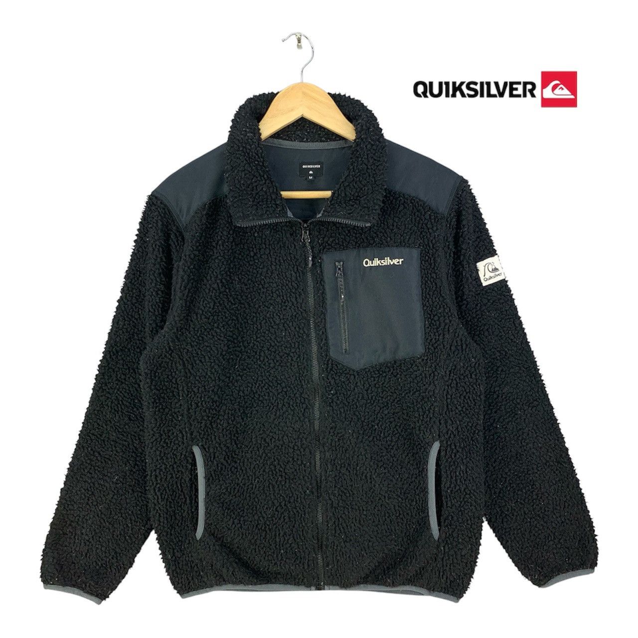 Quiksilver Quicksilver Fleece Zipper Black Sweater Jacket Size US M / EU 48-50 / 2 - 1 Thumbnail