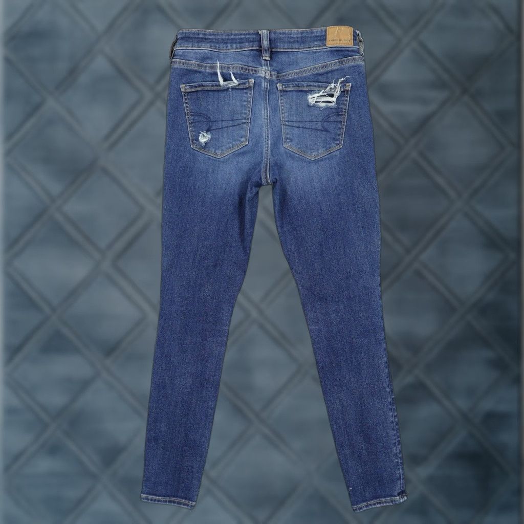 American Eagle Outfitters American Eagle Jeans Womens 4 Short Blue Jegging Next Level Stretch Distressed Size 27" / US 4 / IT 40 - 1 Thumbnail