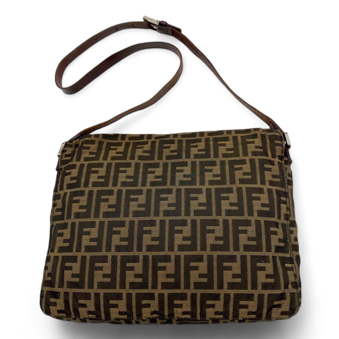 Fendi Fendi - Canvas Leather Shoulder Bag Handbag Brown Monogram Size ONE SIZE - 2 Thumbnail