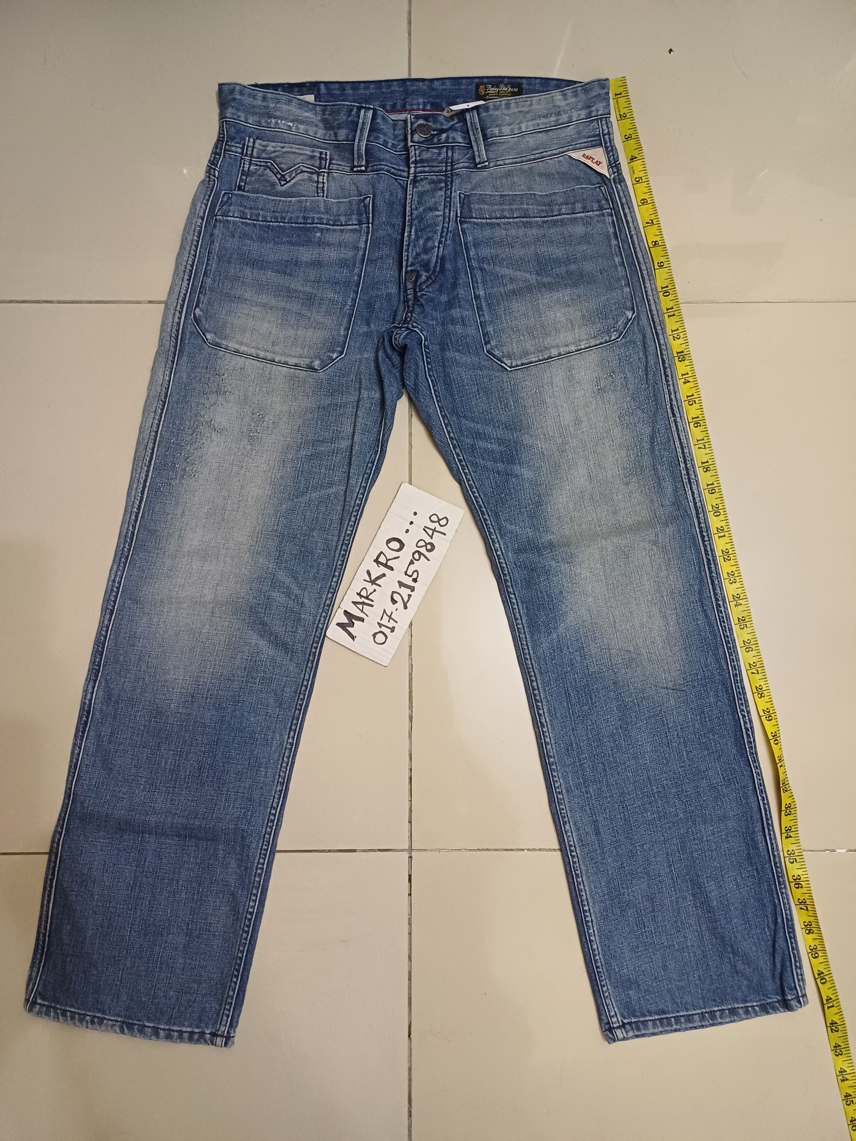 Replay Crazy Distressed Replay .. buttonfly jeans Size US 33 - 4 Thumbnail
