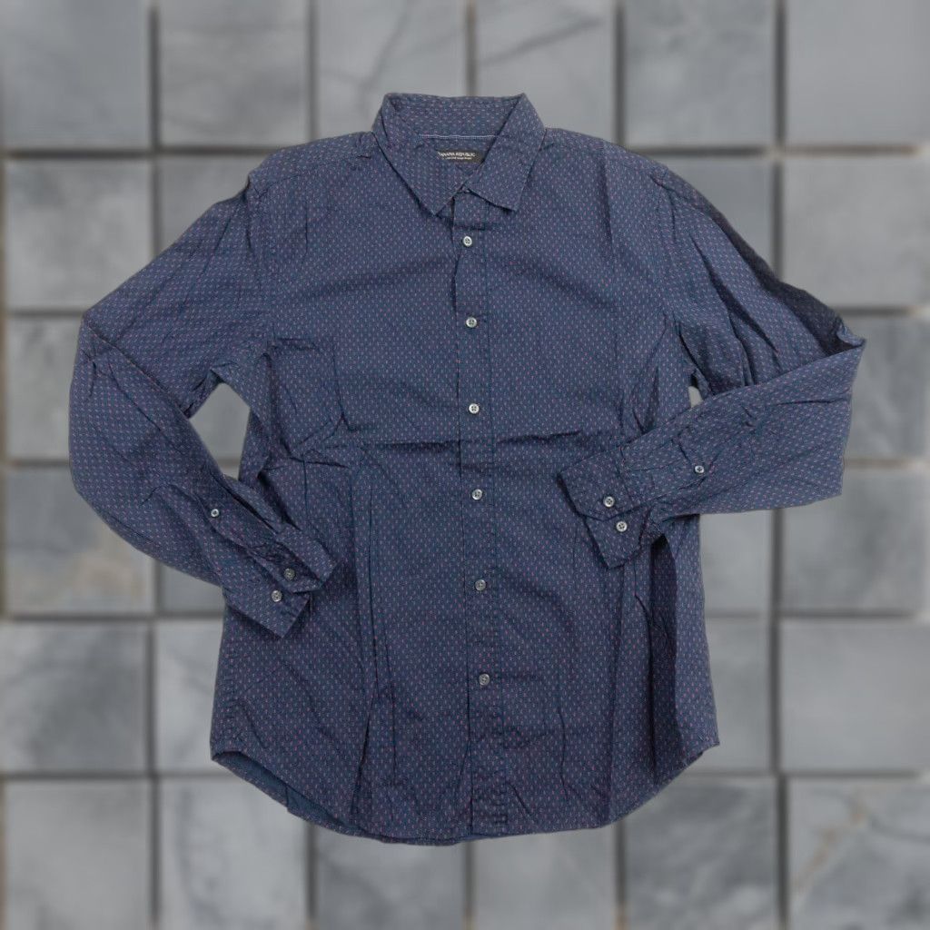 Banana Republic Banana Republic Banana Republic Men’s Camden Fit Button Down Shirt M Medium Blue Cotton Button-Up Collared Long Sleeve Zip? Size US M / EU 48-50 / 2 - 1 Thumbnail
