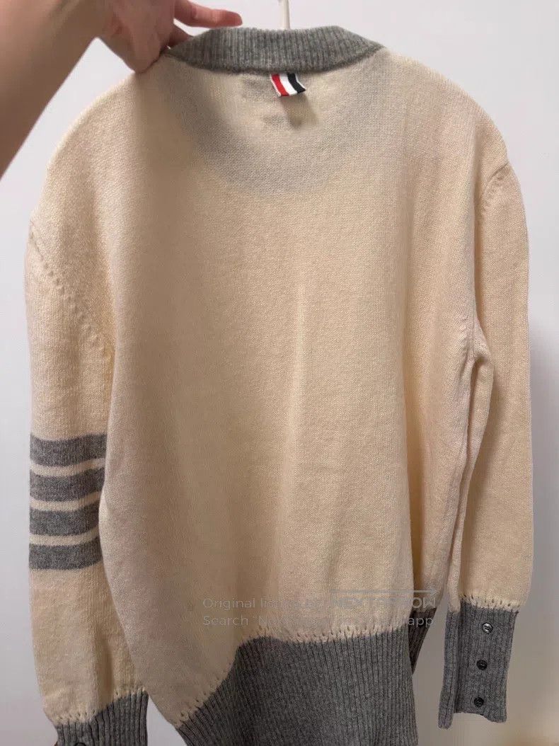 Thom Browne Thom Browne Knit Wool Crewneck Sweater White Size M / US 6-8 / IT 42-44 - 1 Thumbnail