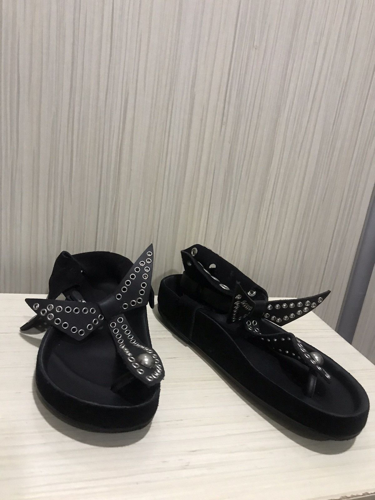 Designer Isabel Marant Leather Sandals Size US 7.5 / IT 37.5 - 2 Thumbnail
