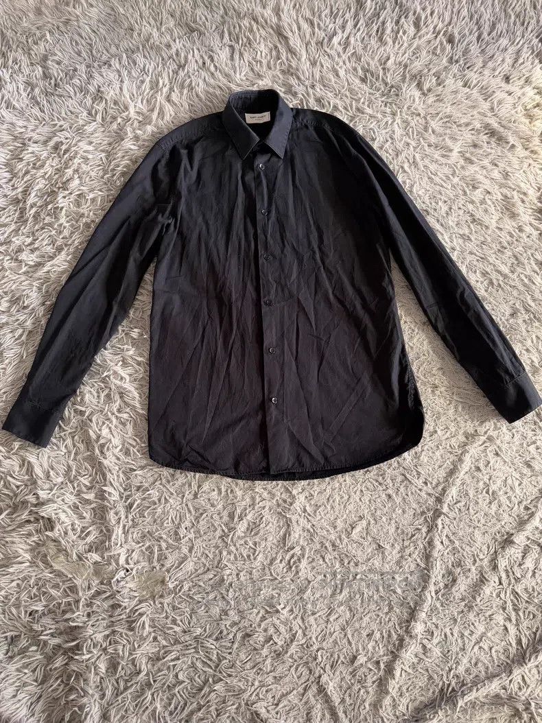 Saint Laurent Paris Saint Laurent Paris Black Basic Long Sleeve Shirt Jacket Size XS / US 0-2 / IT 36-38 - 1 Thumbnail