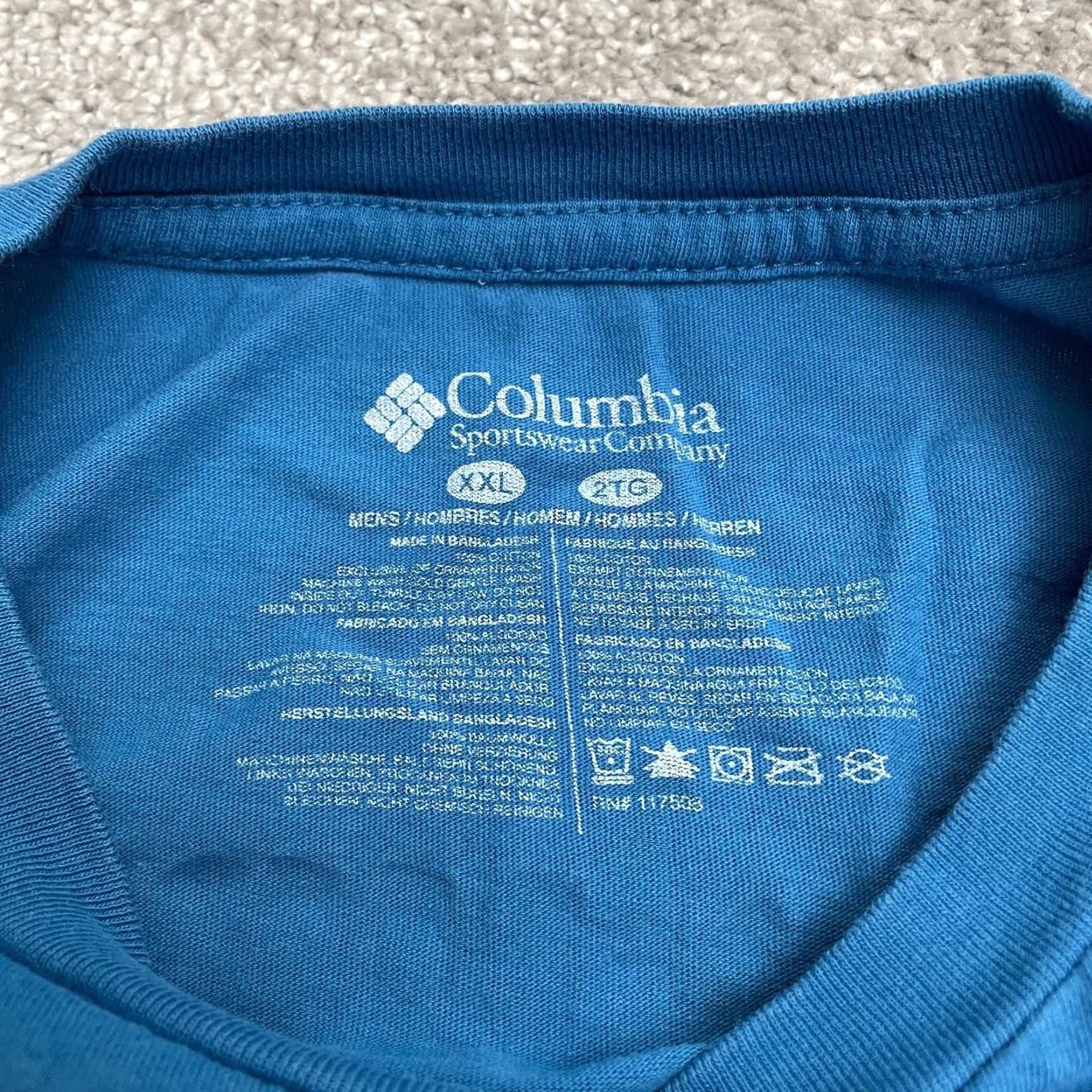Vintage Columbia T-Shirt Mens XXL Blue Crew Neck Short Sleeve Cotton Casual Tee Size US XXL / EU 58 / 5 - 7 Thumbnail