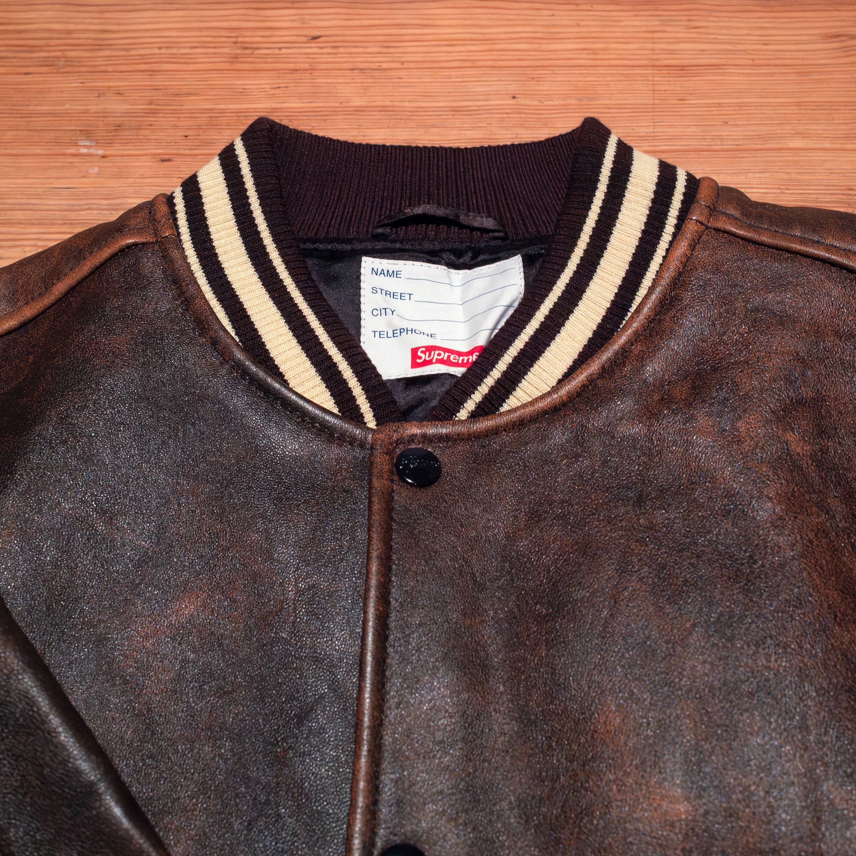 Supreme Supreme Leather Varsity Jacket Size US M / EU 48-50 / 2 - 5 Thumbnail