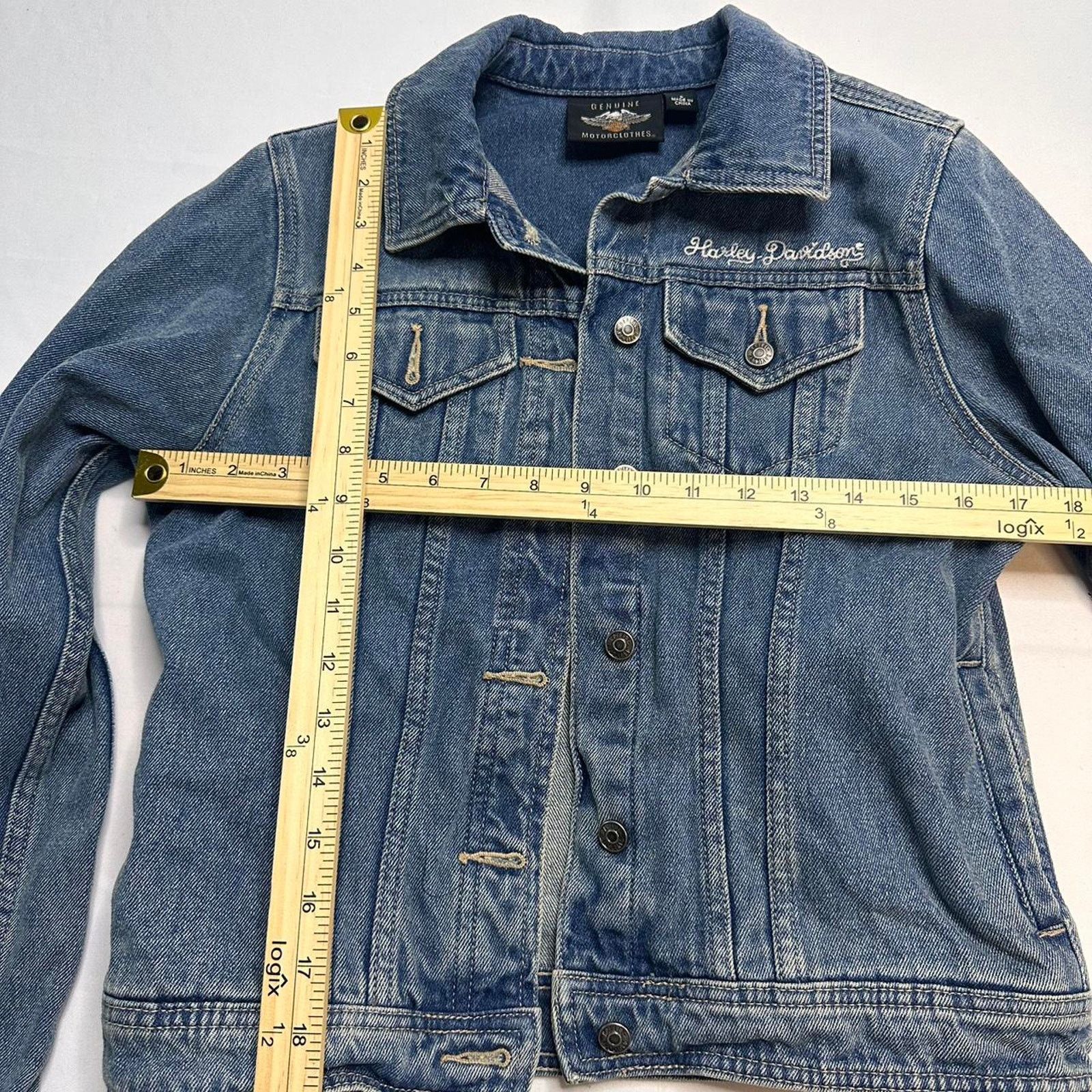 Harley Davidson Harley DavidSon Denim Size S Blue Orange White Embroidered Size S / US 4 / IT 40 - 4 Thumbnail