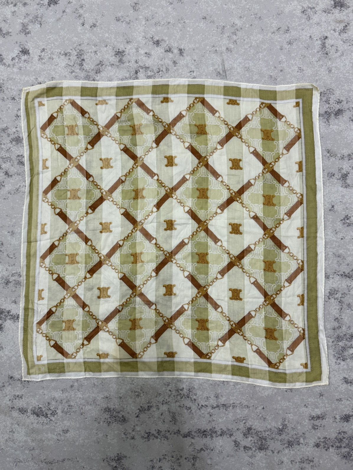 Celine Celine Handkerchief/Pocketsquares Olive Green Size ONE SIZE - 11 Thumbnail