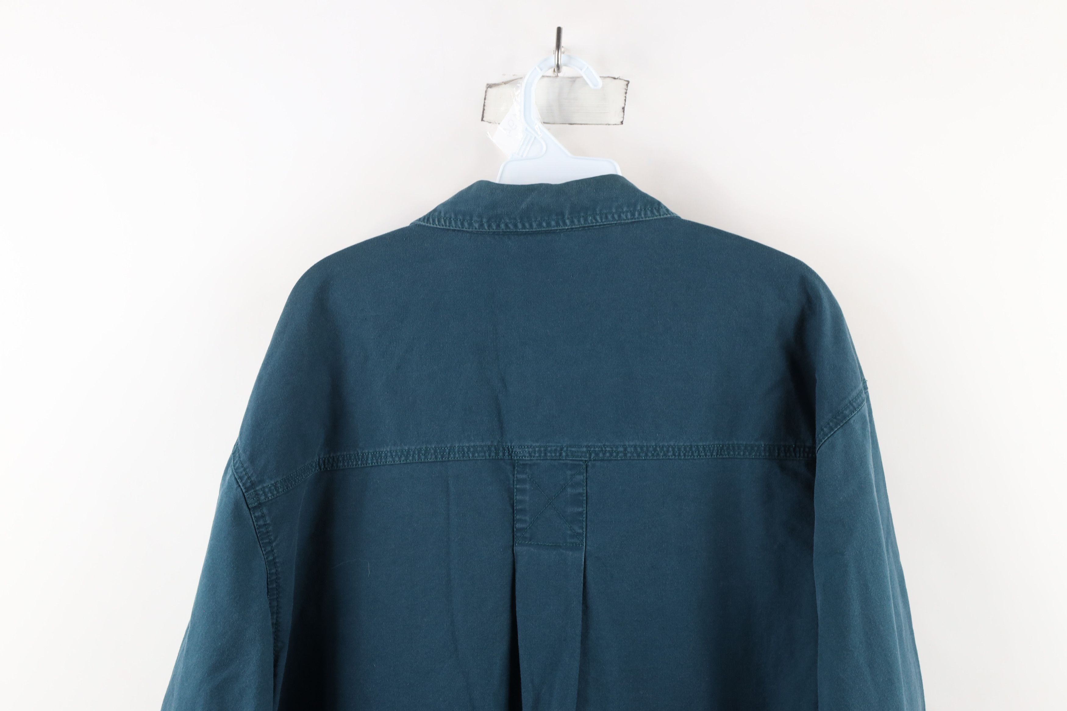 Vintage Vintage 90s Streetwear Canvas Collared Button Shirt Green Size US L / EU 52-54 / 3 - 8 Thumbnail