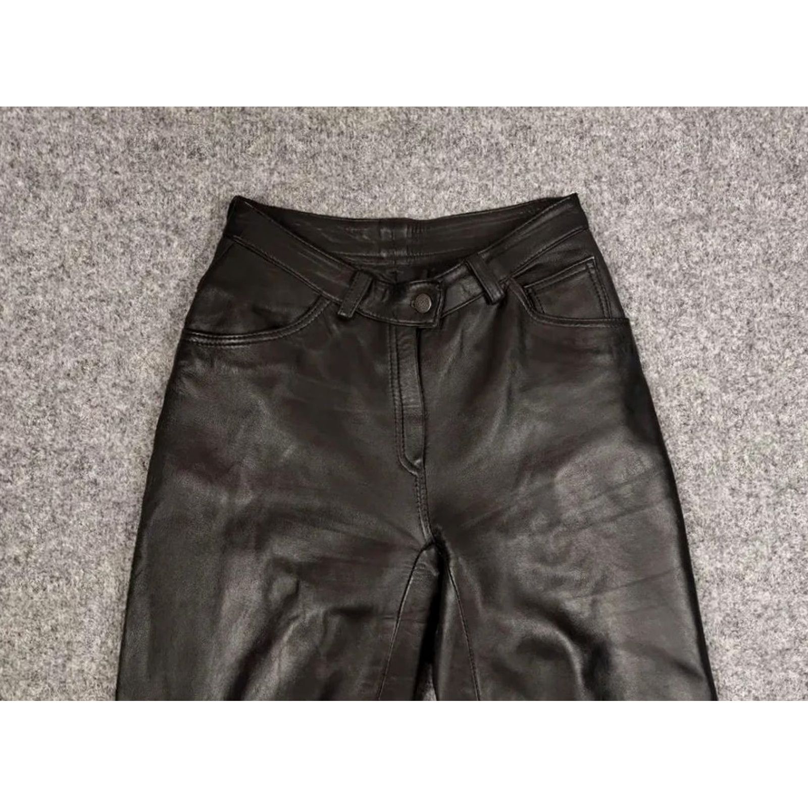 Vintage VINTAGE Japan Avant Garde Leather Baggy Flared Pants Women Regular 26 Black Leather 90s Biker Opium Style Vintage 90s Size 24" / US 00 / IT 34 - 3 Thumbnail