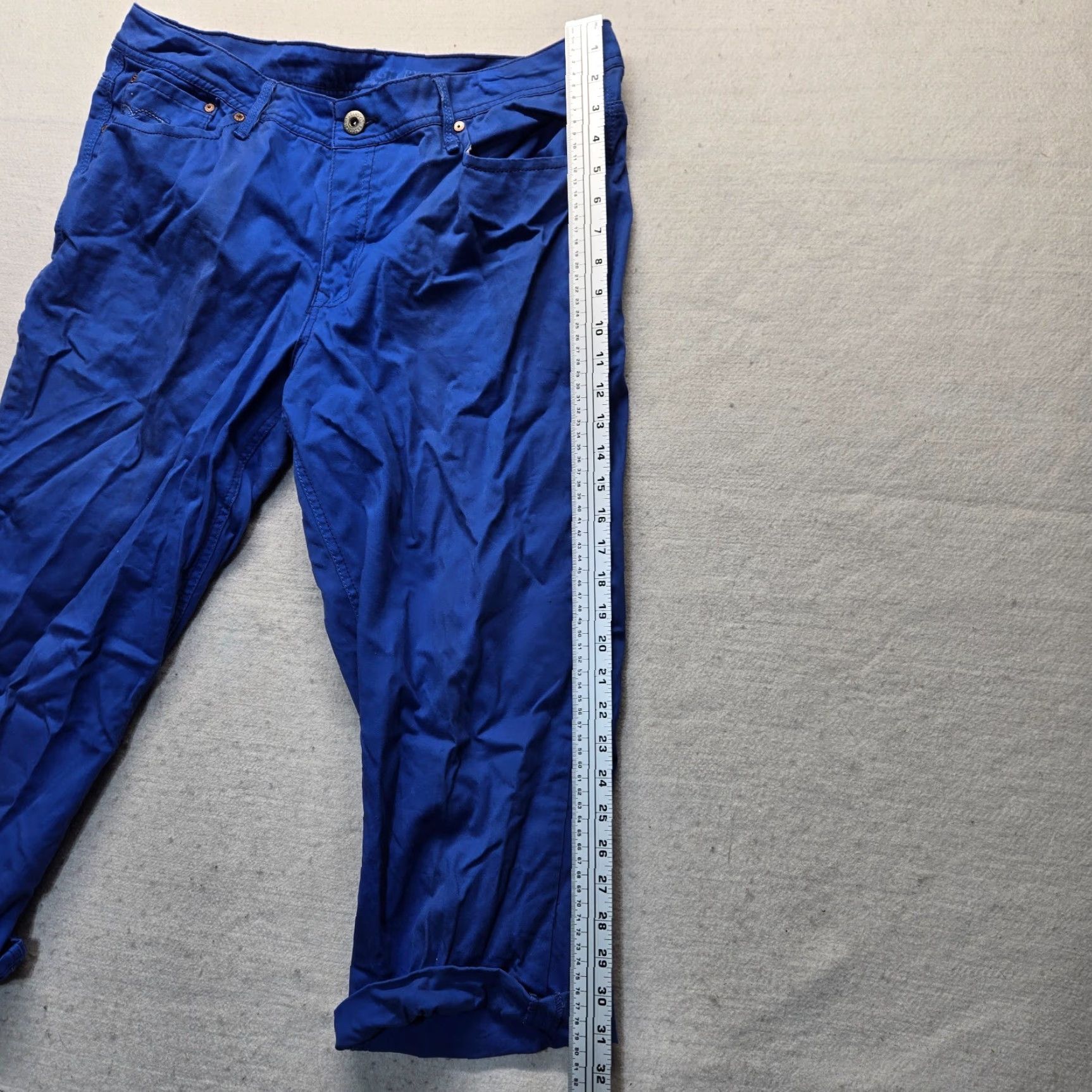 Faded Glory Faded Glory Denim Solid Blue Skinny Knit Pant Adult Womens Size 16 Jeans Regular 5-Pocket Blue Size 38" / US 16 / IT 52 - 7 Thumbnail